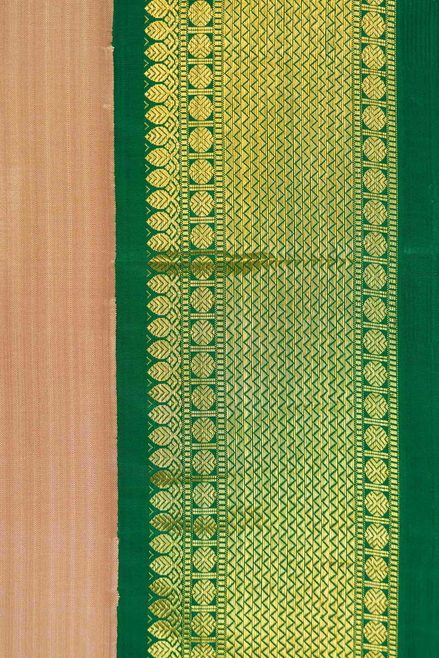 Dark Beige Dual Tone Kanjivaram Silk Saree - Image 3