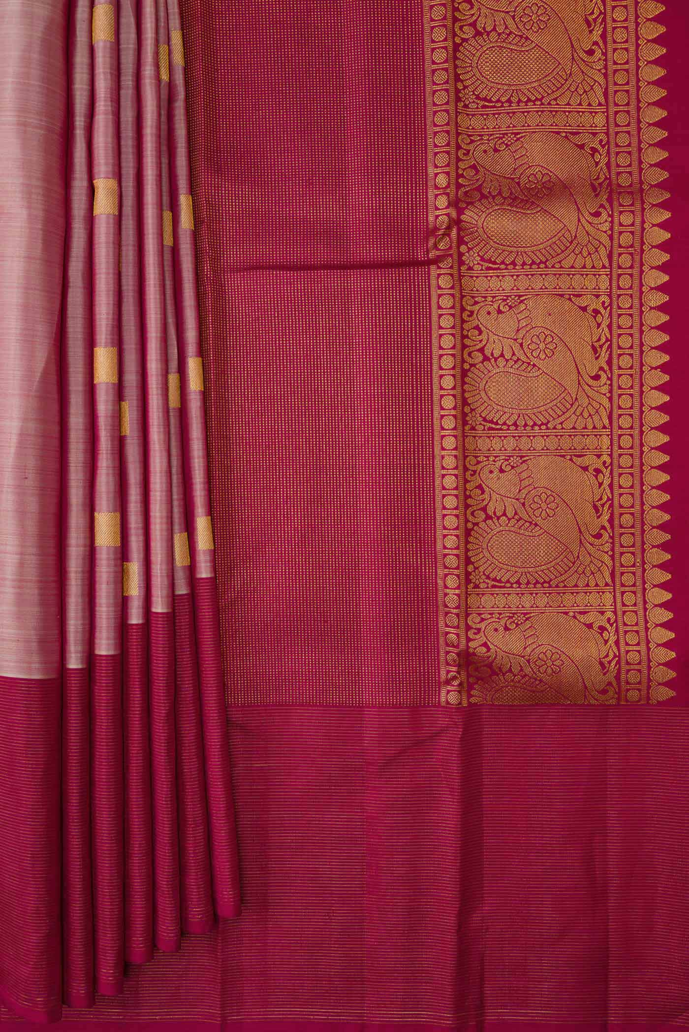 Mauve Kanjivaram Silk Saree - Image 4