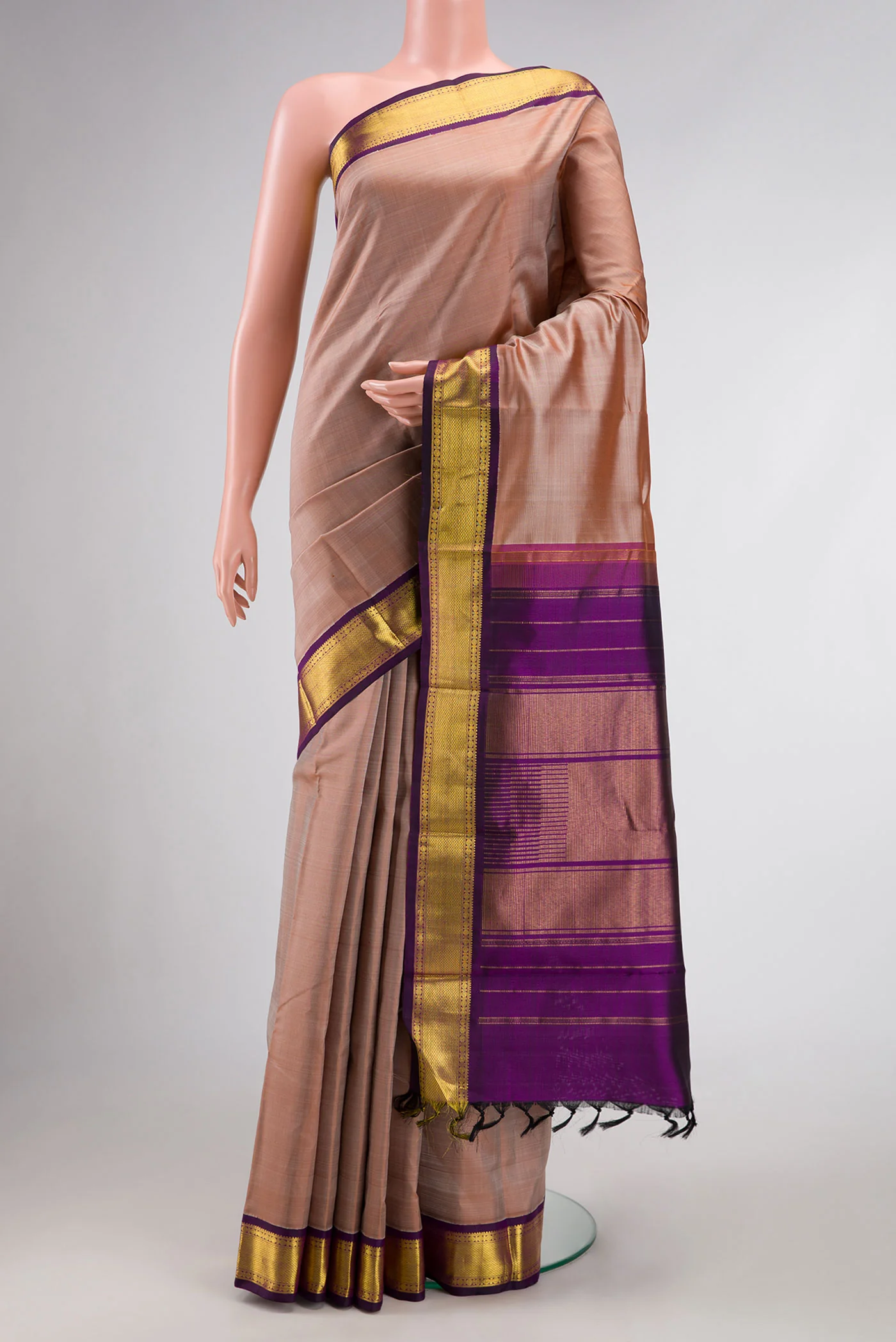 Brown Kanjivaram Silk Saree