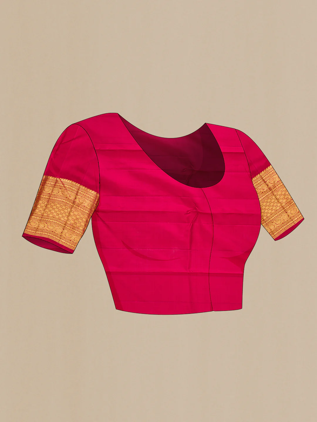 Rose Gold Kanjivaram Silk Saree - Image 5