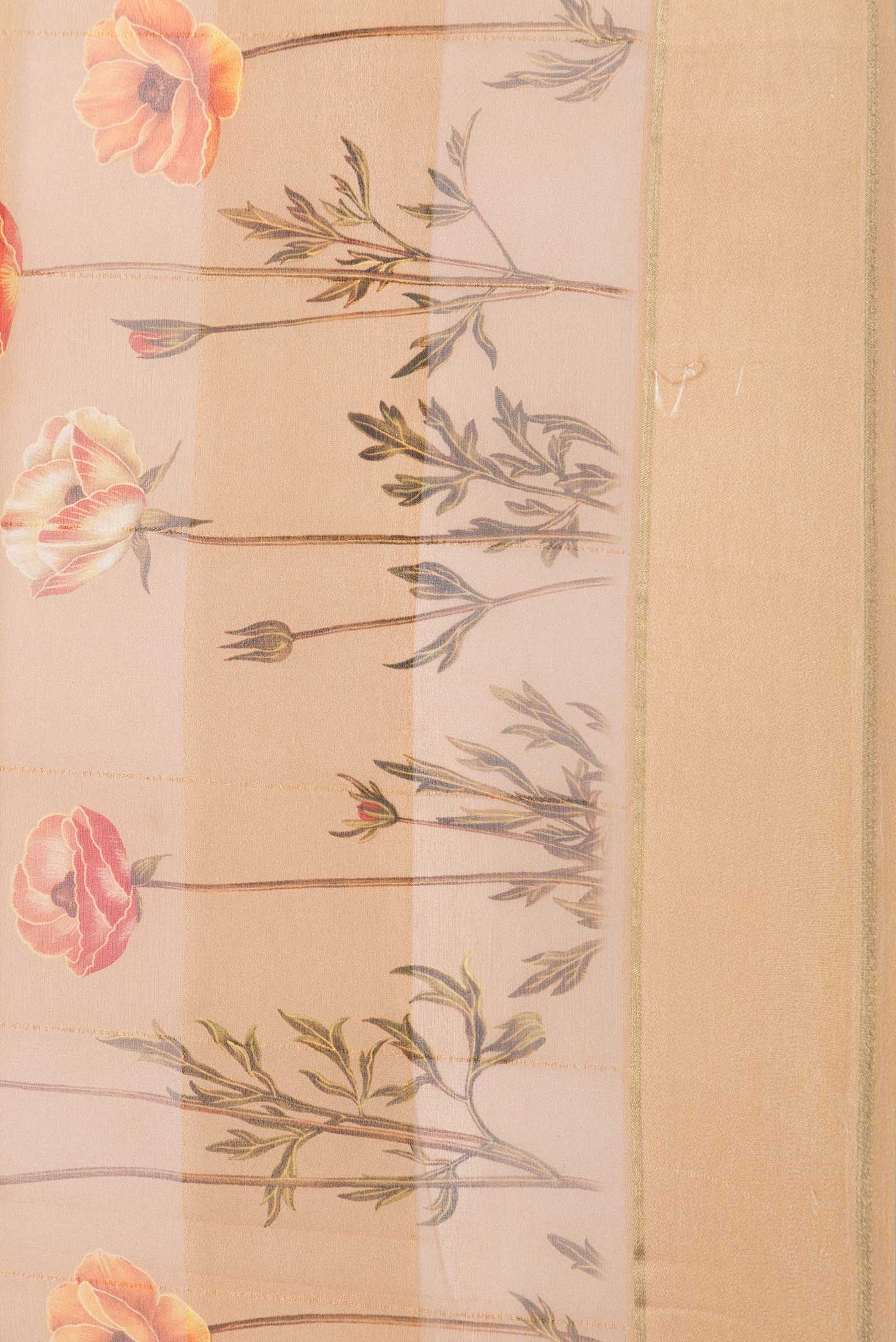 Peach Mysore Chiffon Saree - Image 3