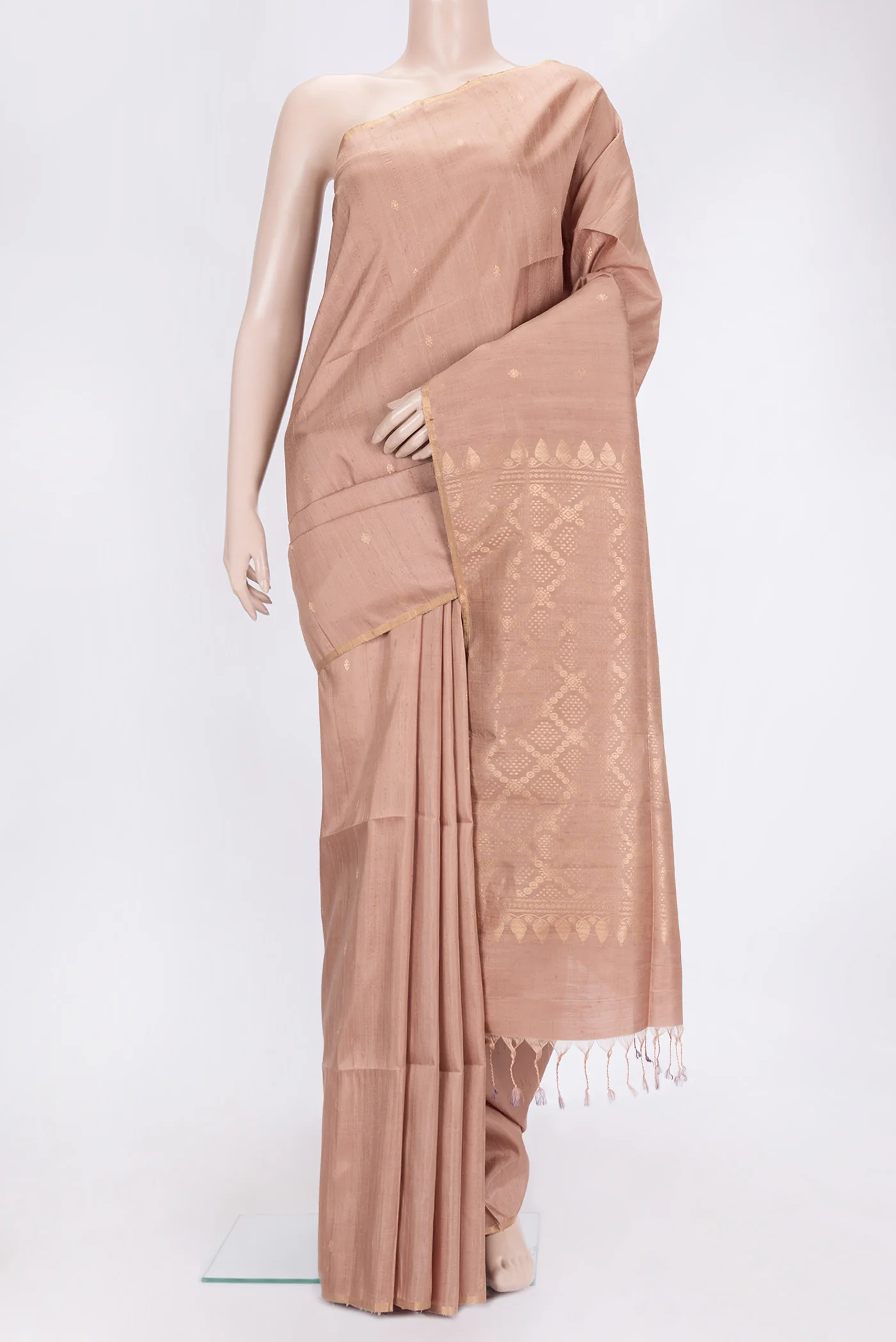 Brown Raw Silk Saree