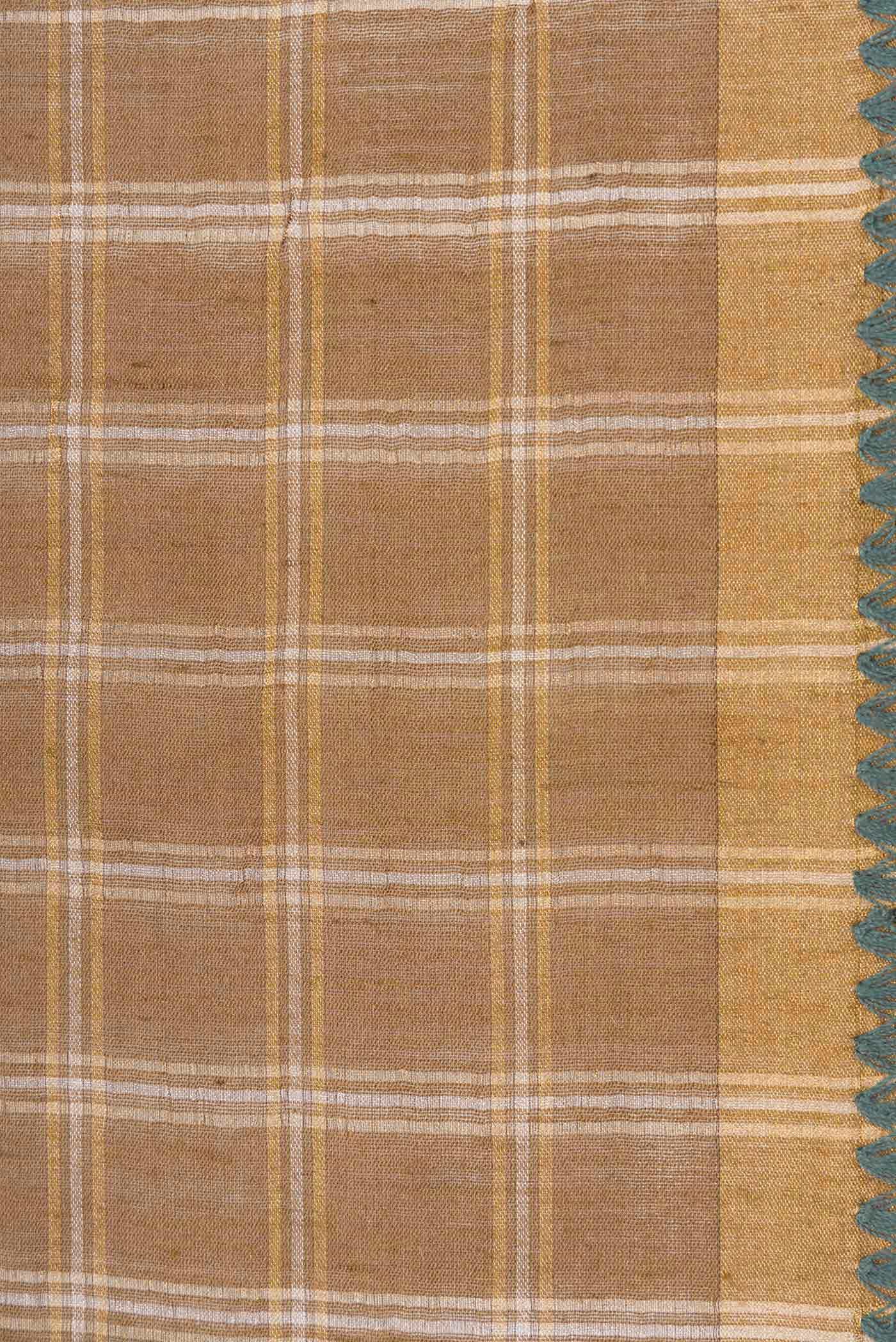 Dark Beige Dual Tone Tussar Silk Saree - Image 3