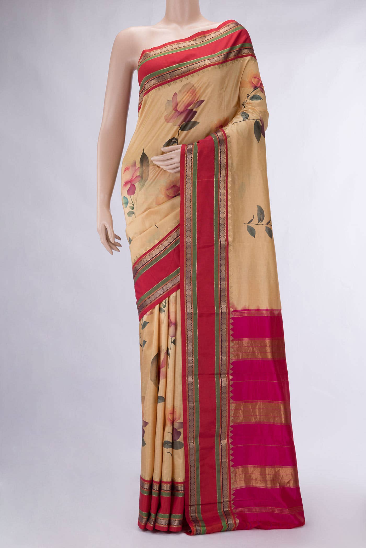 Dark Beige Kanjivaram Silk Saree
