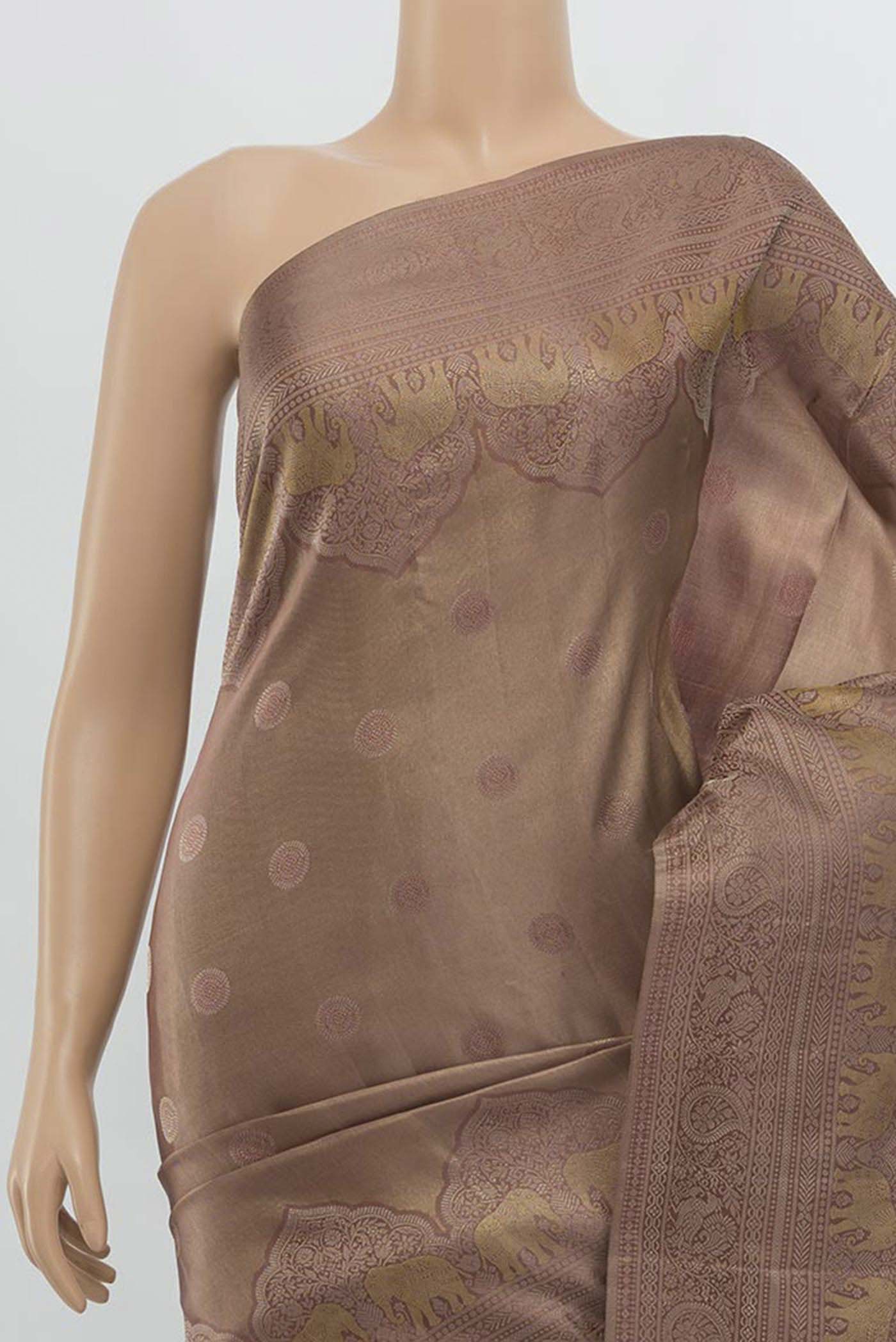 Bronze Kanjivaram Silk Saree - Image 2