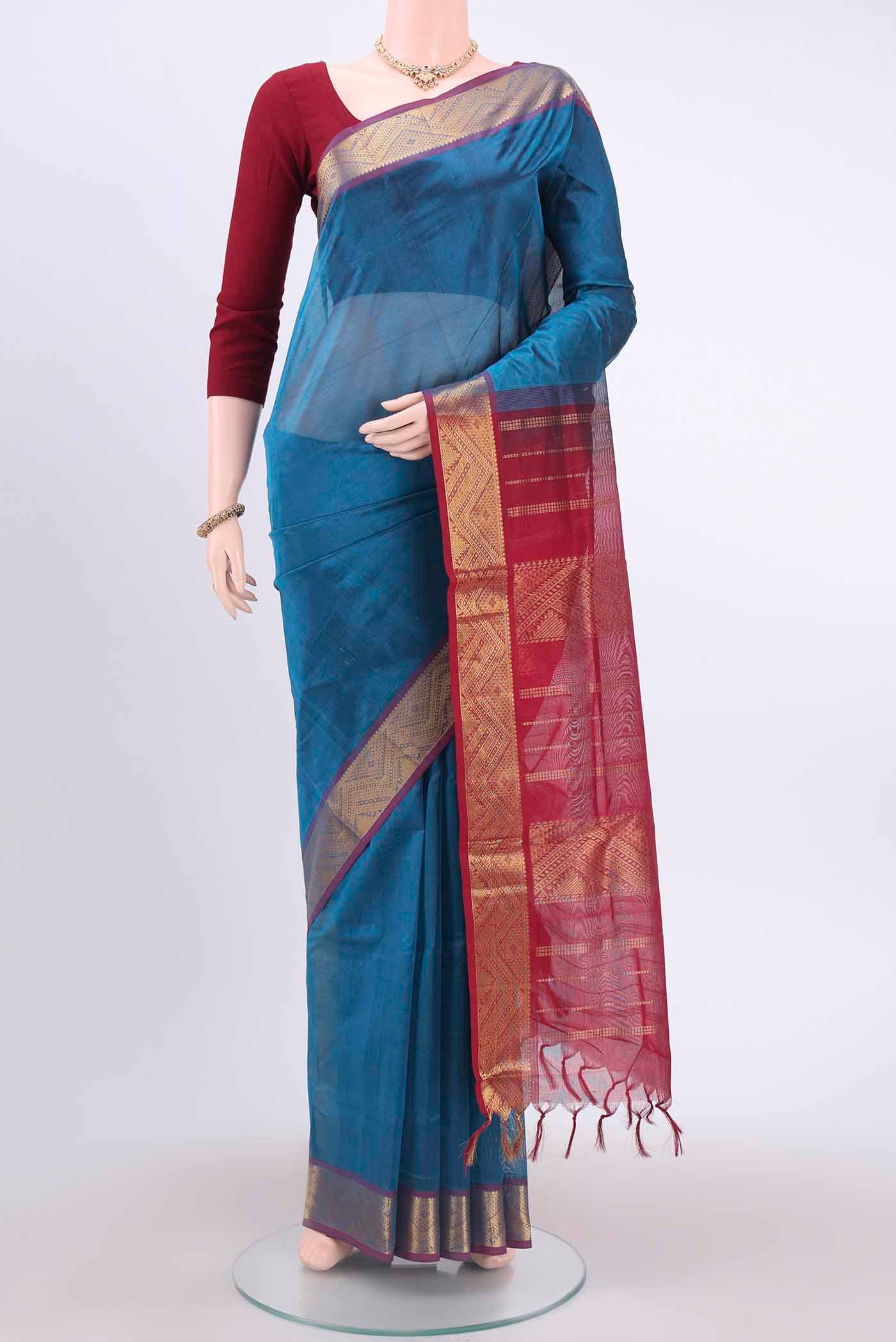Blue Silk Cotton Saree