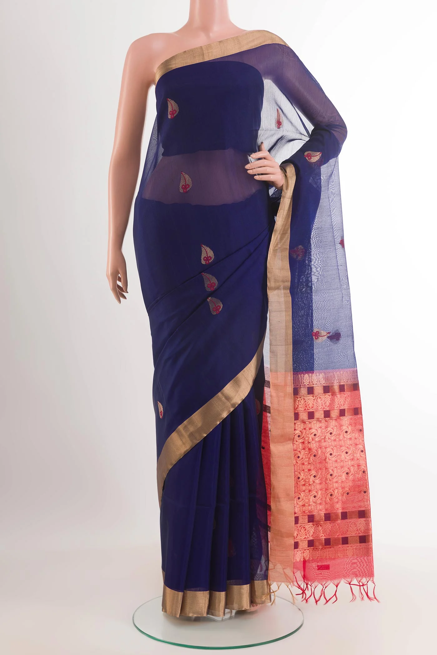 Dark Blue Silk Cotton Saree