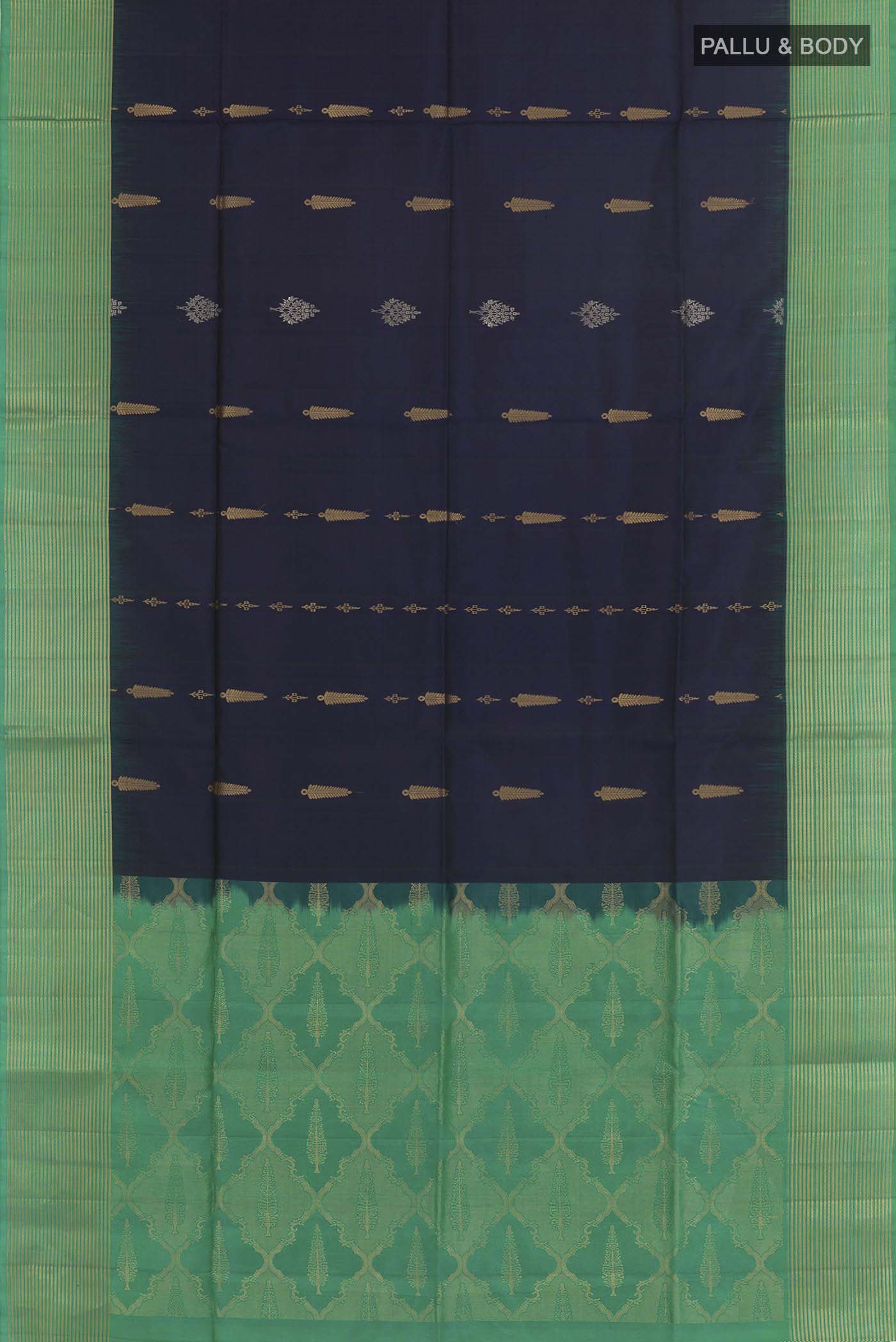Navy Blue Soft Silk Saree - Image 3