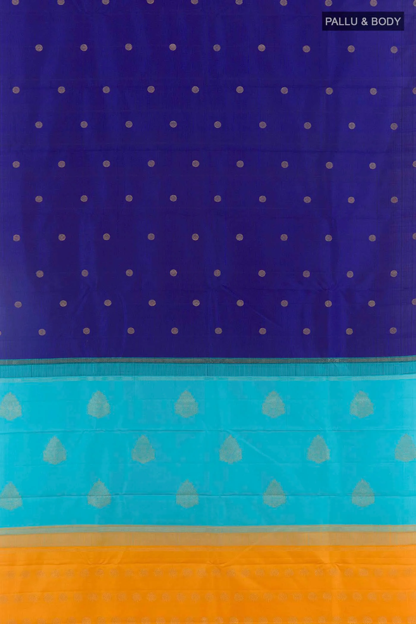 Dark Blue Kanchipuram Silk Saree - Image 6