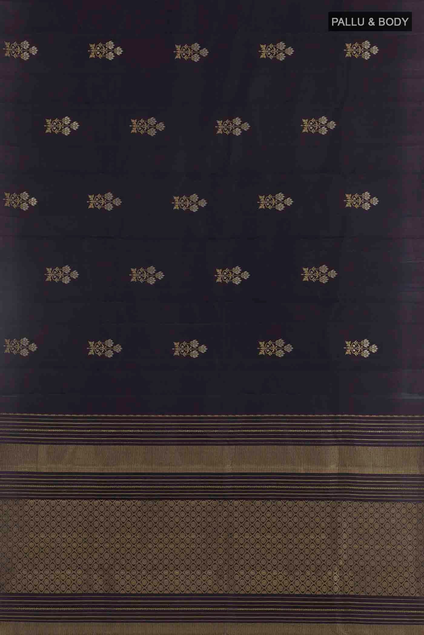 Dark Blue Kanjivaram Silk Saree - Image 6
