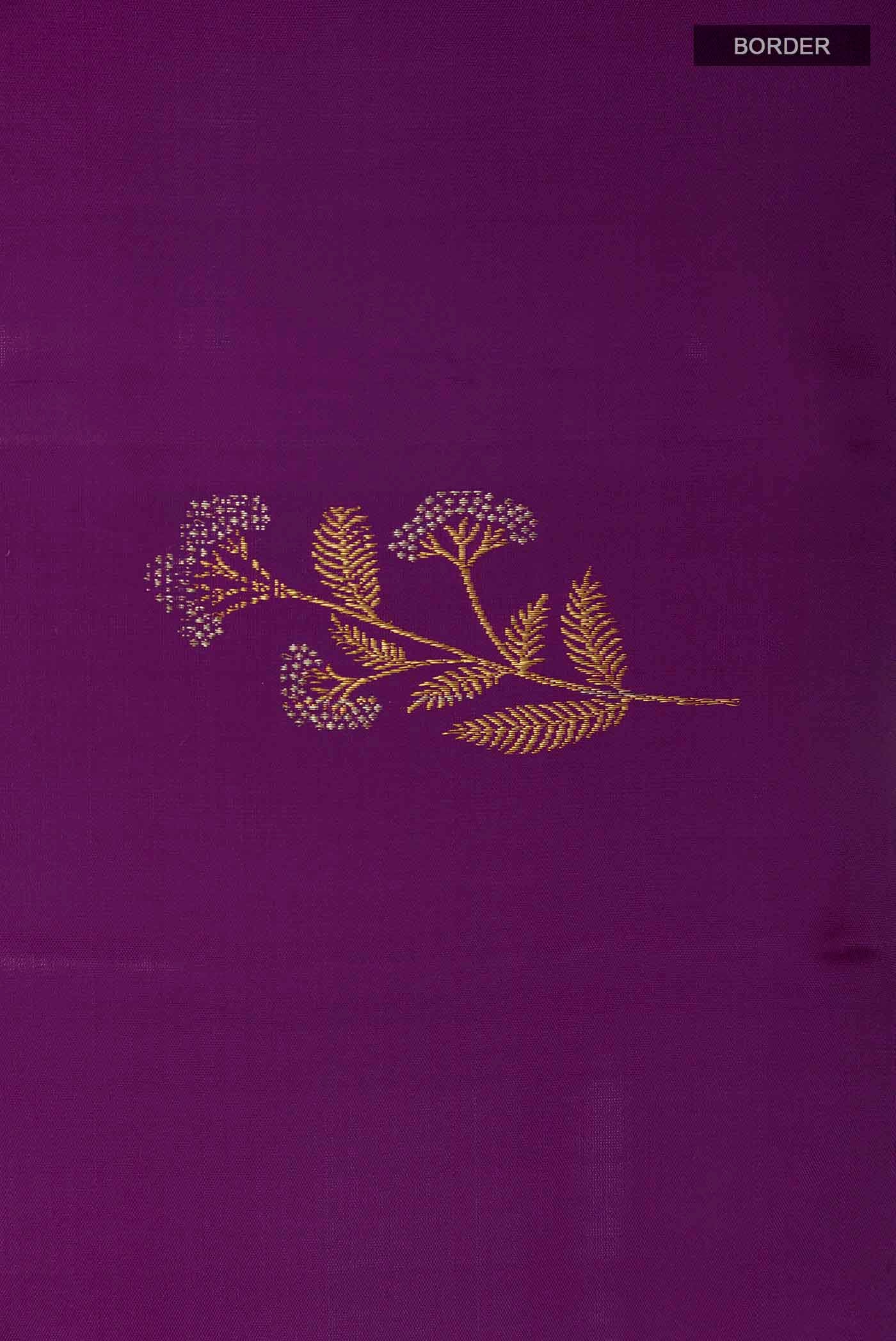Dark Blue Kanjivaram Silk Saree - Image 3