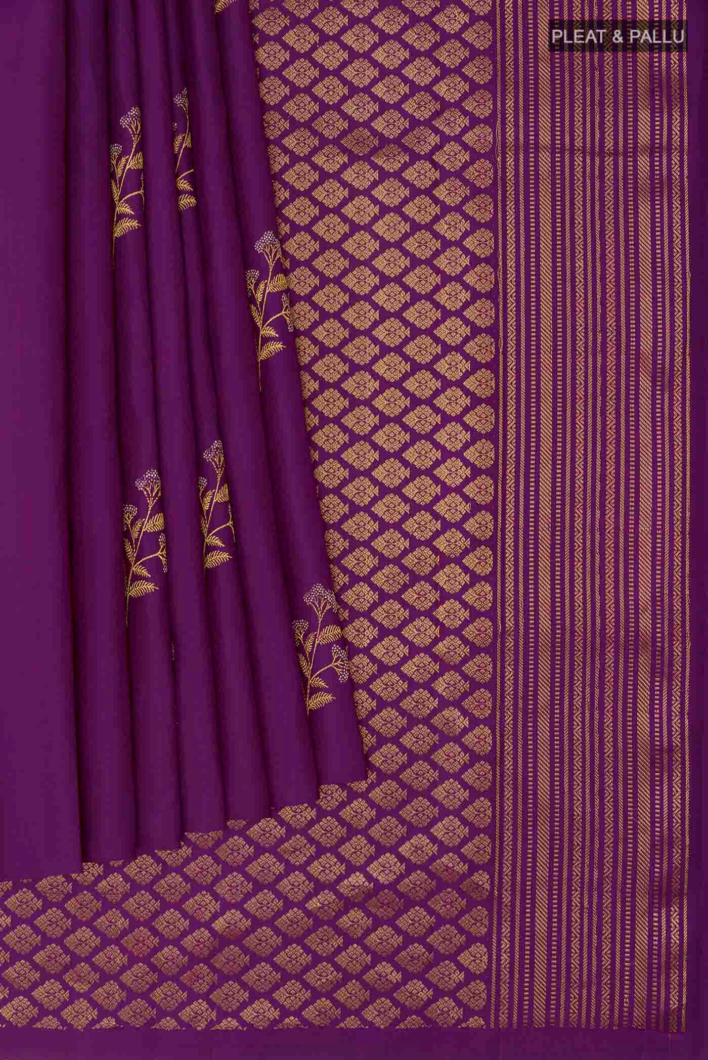 Dark Blue Kanjivaram Silk Saree - Image 4