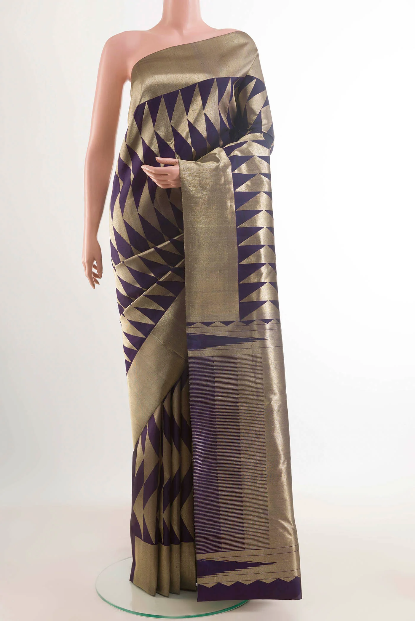 Navy Blue Kanchipuram Silk Saree