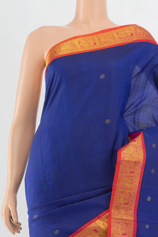 Royal Blue Kanjivaram Silk Saree - Image 2