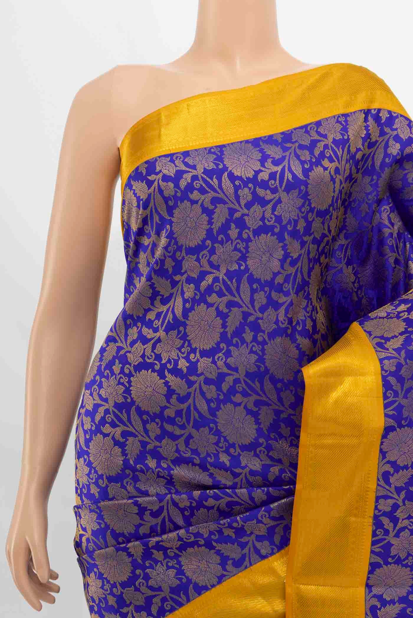 Royal Blue Kanjivaram Silk Saree - Image 2