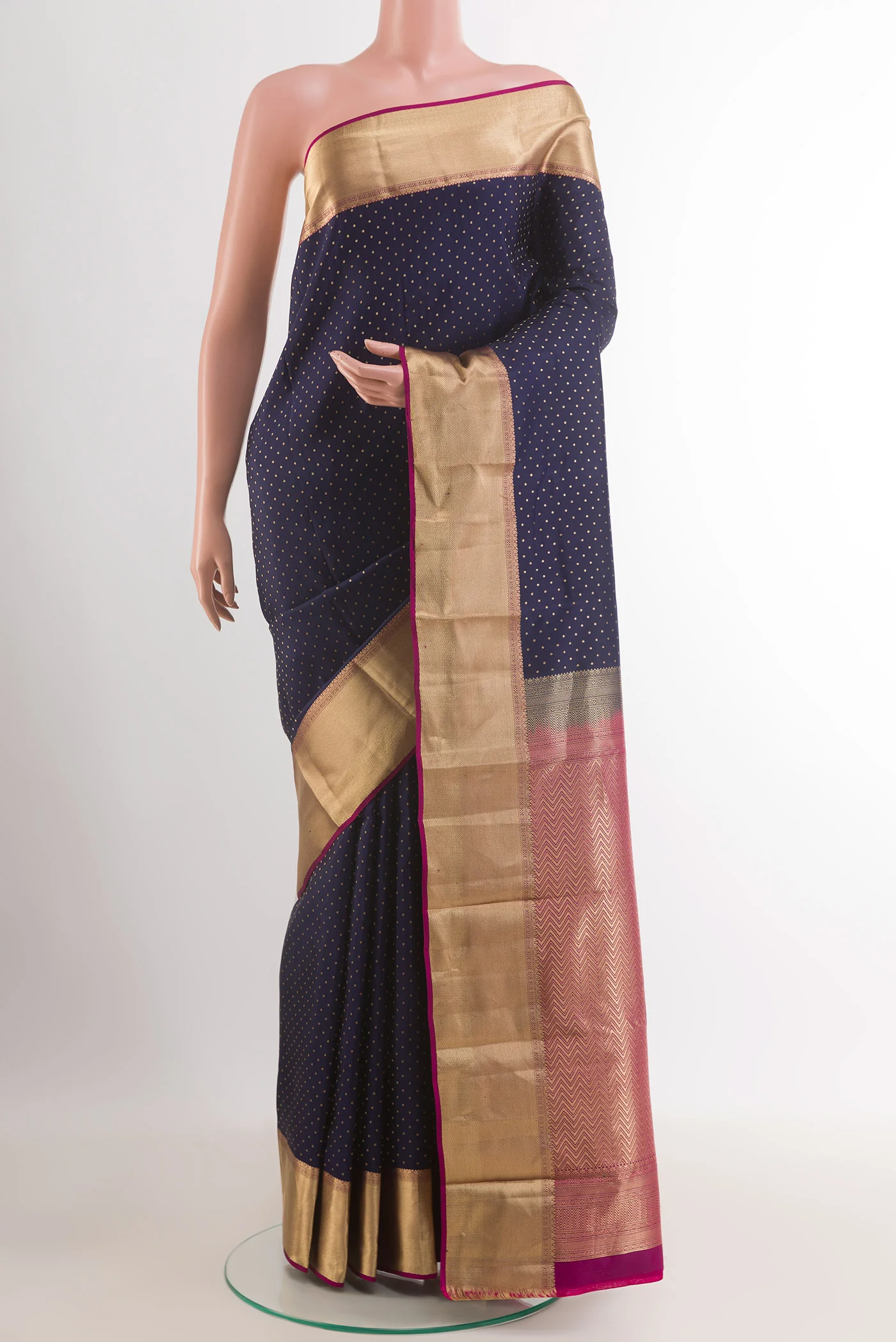 Navy Blue Kanjivaram Silk Saree