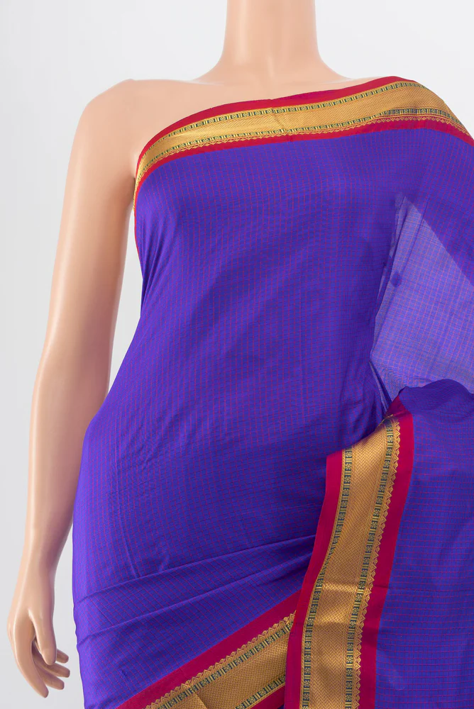 Royal Blue Narayanpet Silk Saree - Image 2