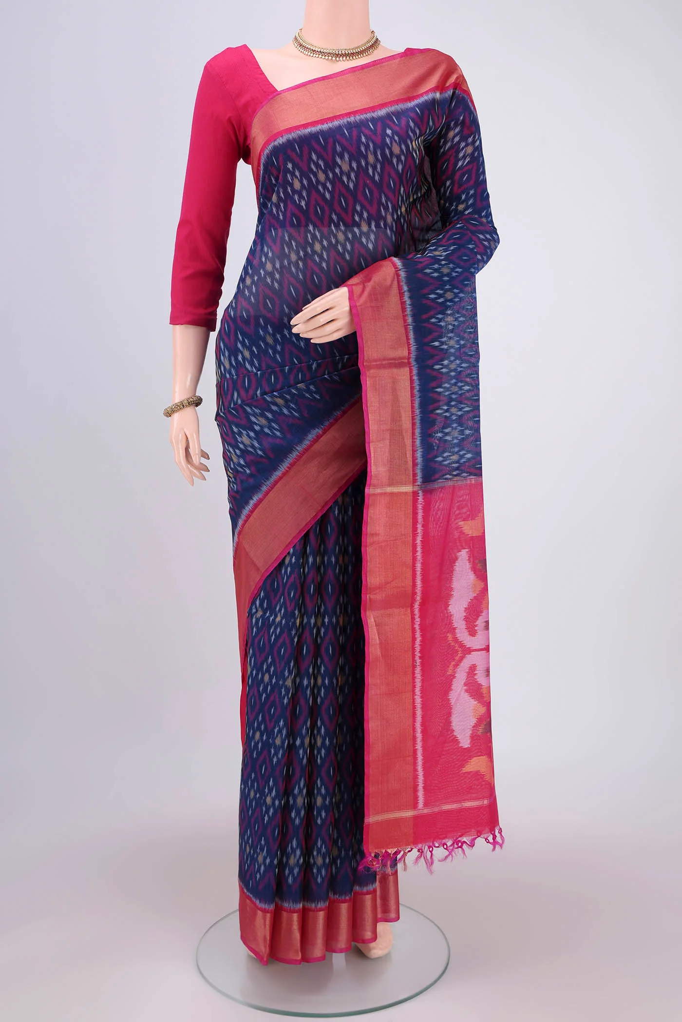 Dark Blue Silk Cotton Saree