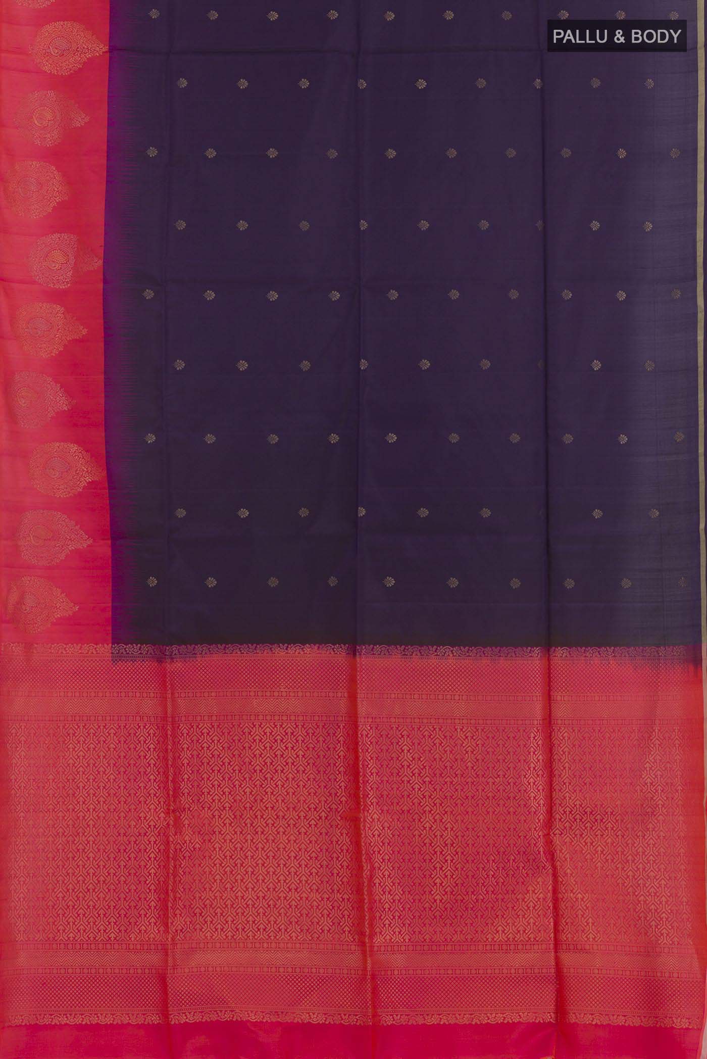 Navy Blue Soft Silk Saree - Image 3
