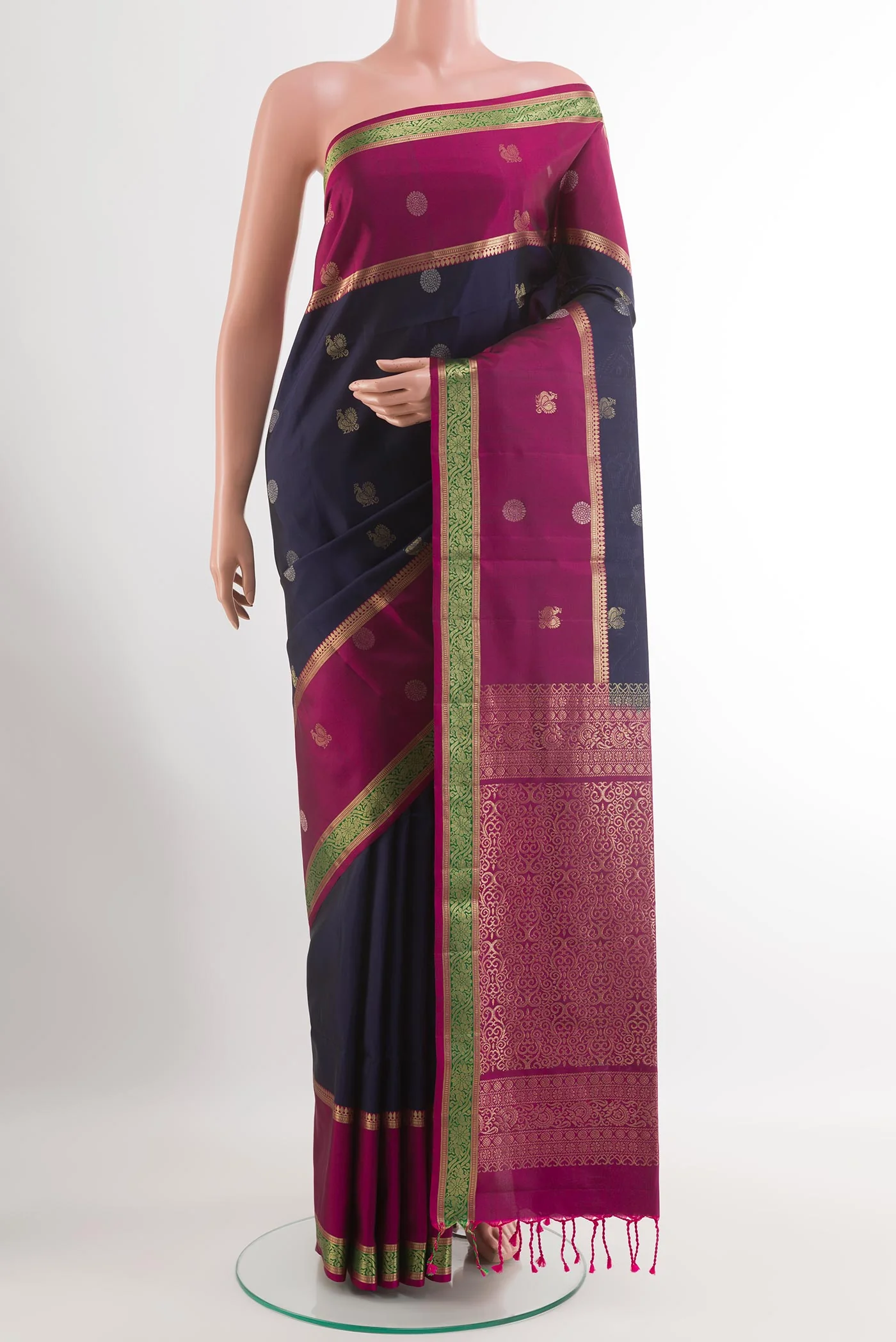 Navy Blue Soft Silk Saree