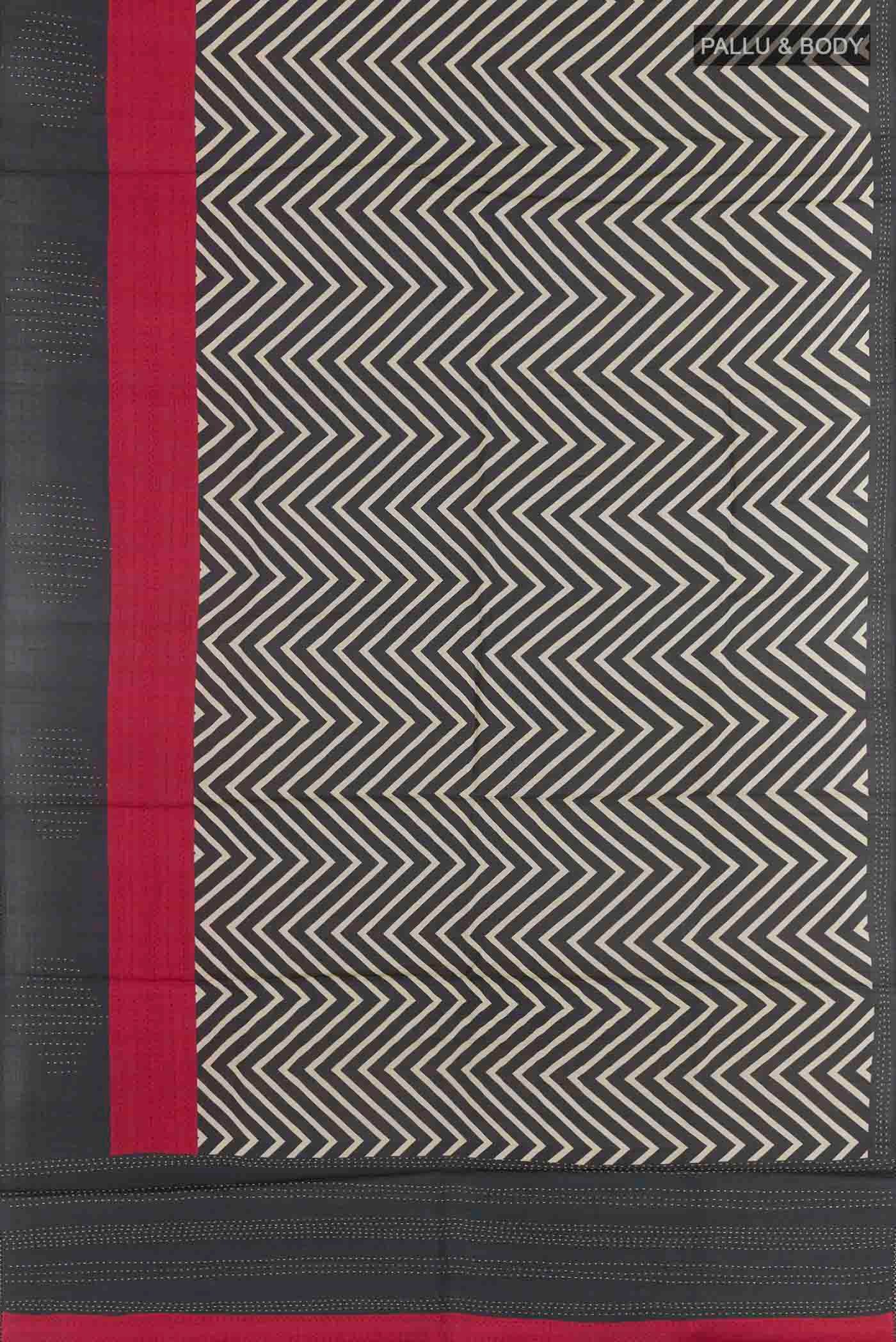 Dark Blue Tussar Saree - Image 3