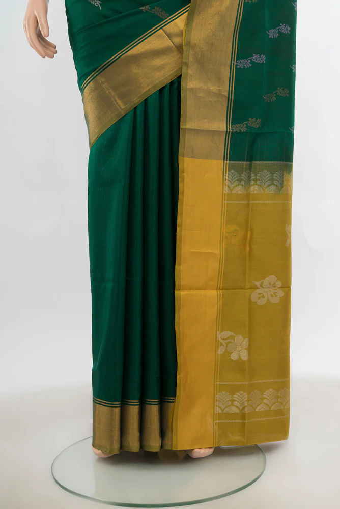 Green Uppada Silk Saree - Image 3