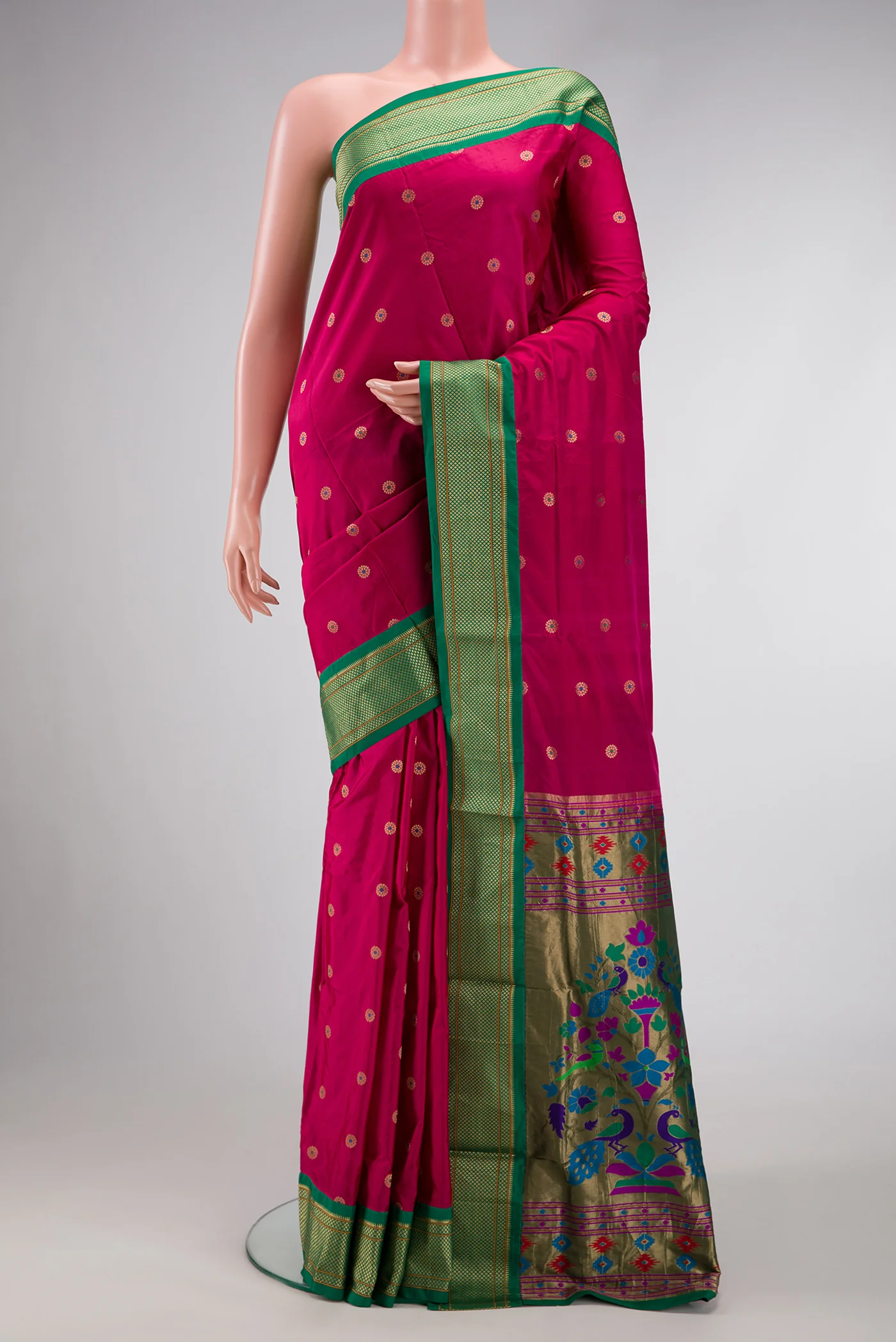 Pink Blended Paithani Silk Saree