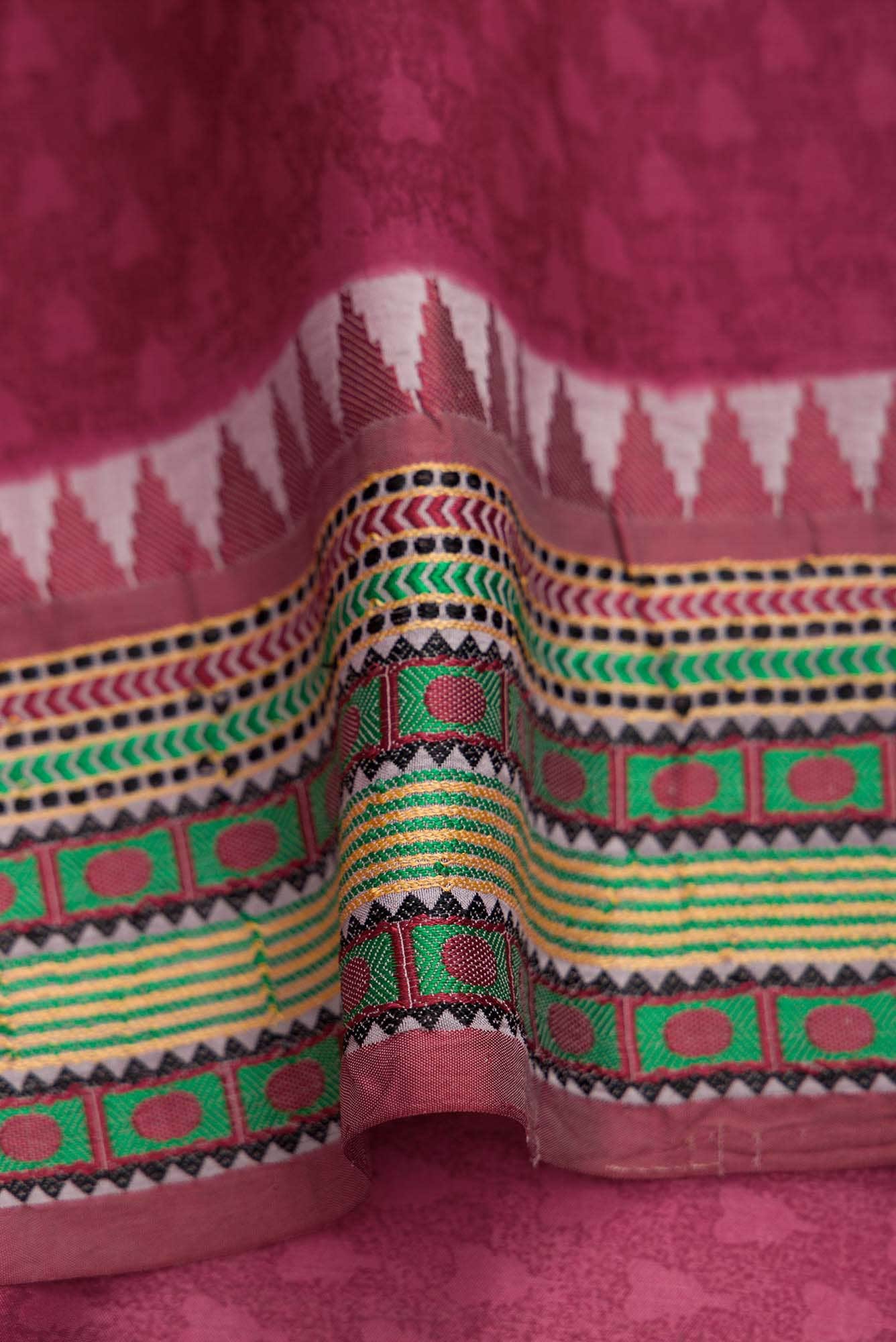 Dark Mauve Dual Tone Tussar Silk Saree - Image 4