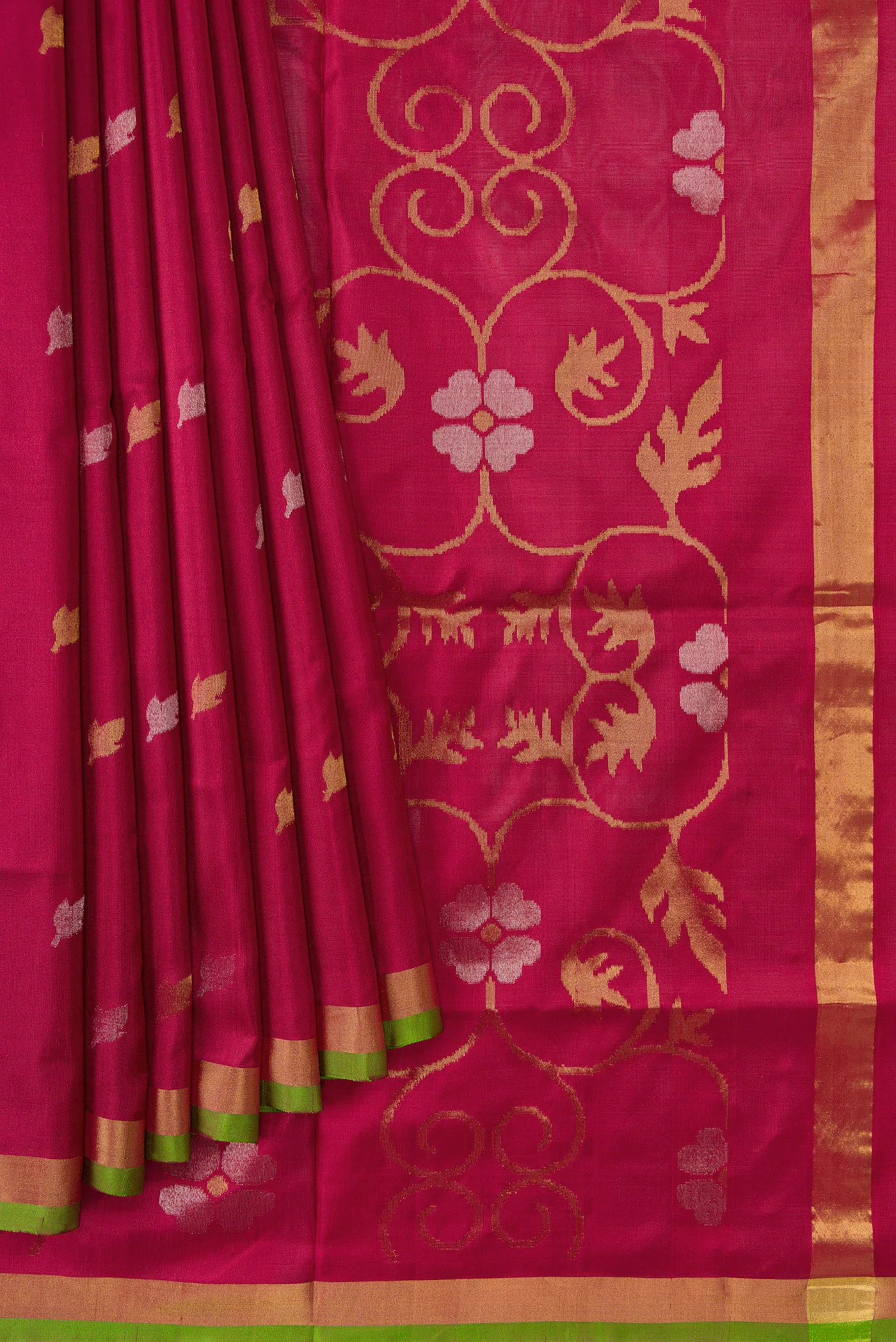Dark Mauve Dual Tone Uppada Silk Saree - Image 4