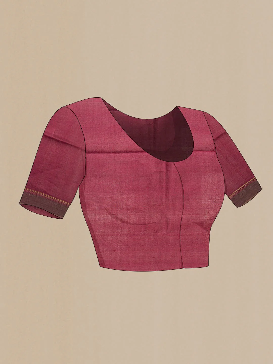 Dark Mauve Tussar Silk Saree - Image 4