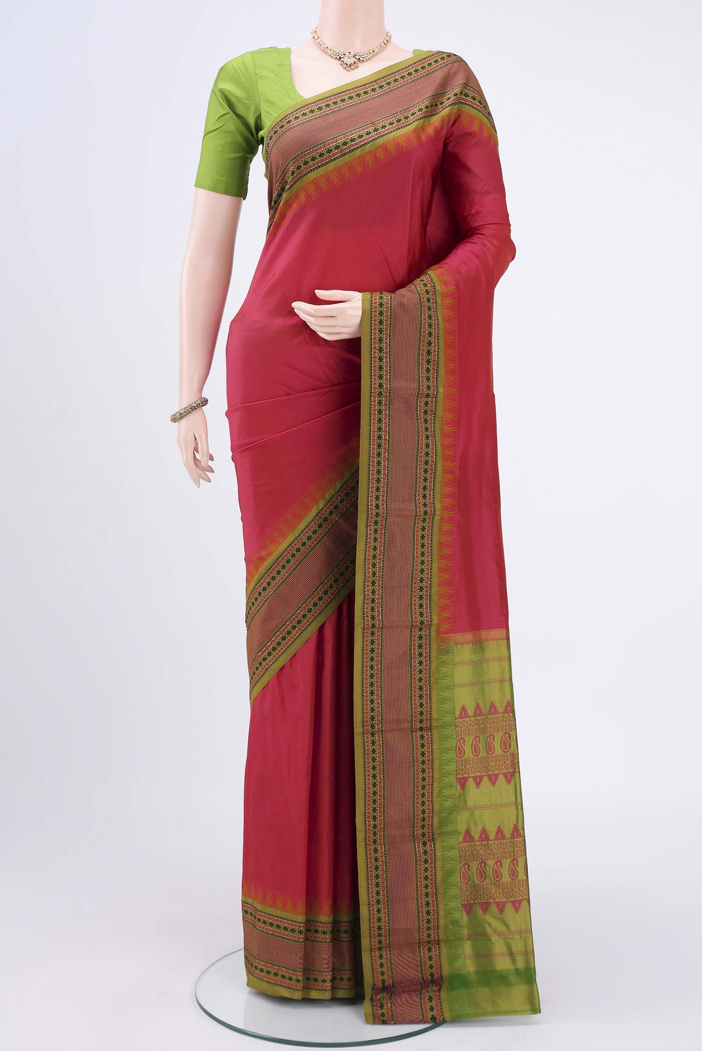 Lemon Yellow Bangalore Silk Saree