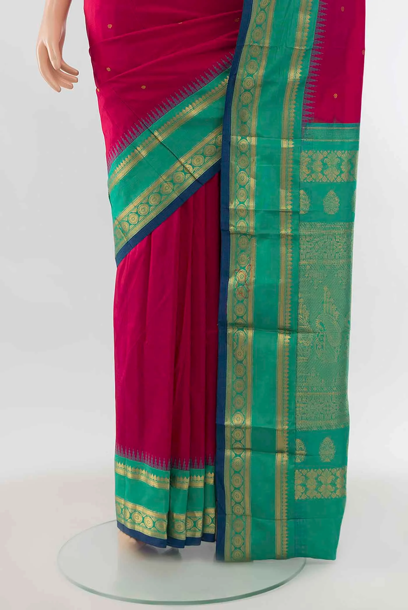 Dark Pink Bangalore Silk Saree - Image 3