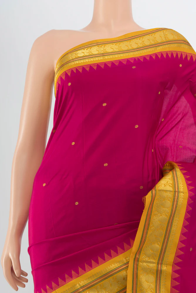 Dark Pink Bangalore Silk Saree - Image 2