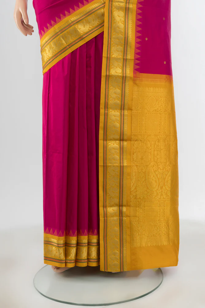 Dark Pink Bangalore Silk Saree - Image 3