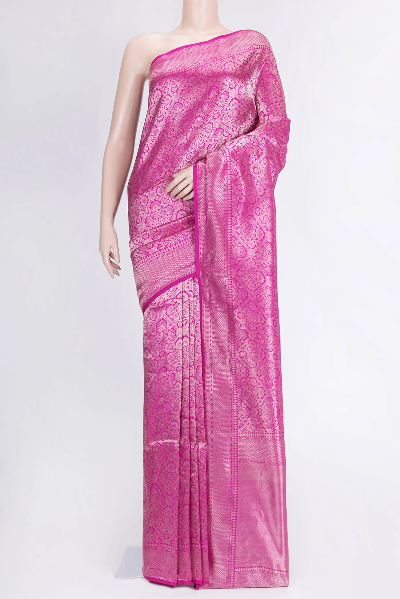 Rani Pink Banarasi Silk Saree