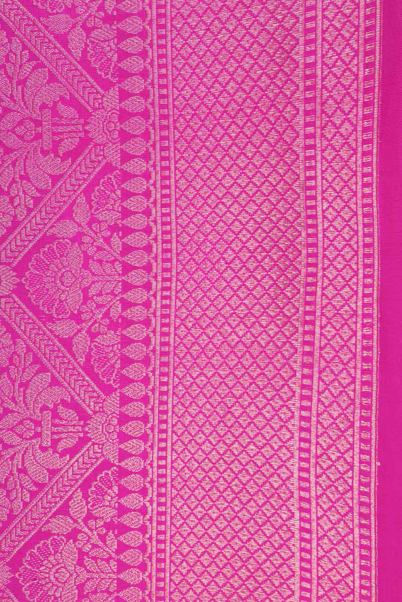 Rani Pink Banarasi Silk Saree - Image 3