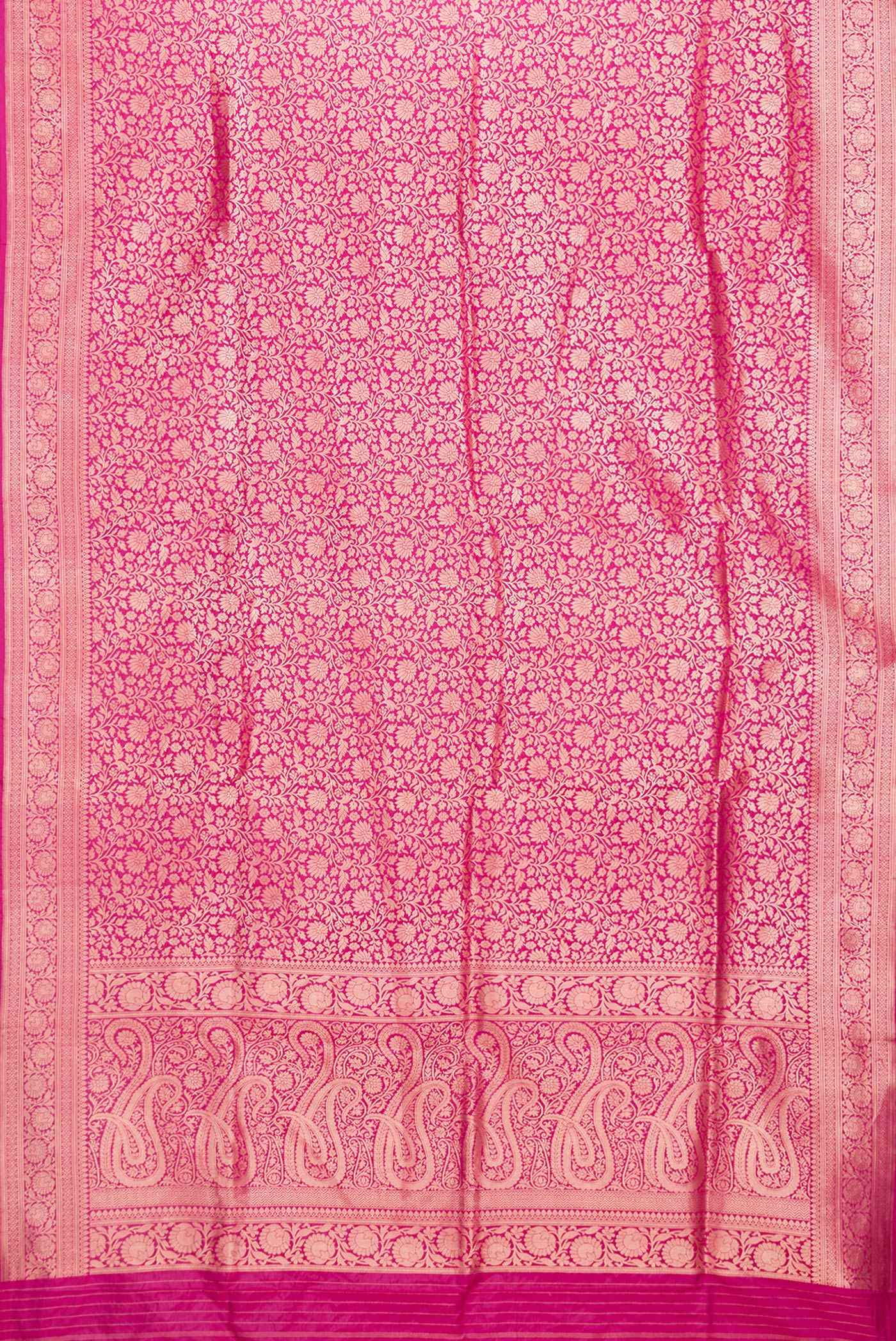 Dark Pink Banarasi Silk Saree - Image 6
