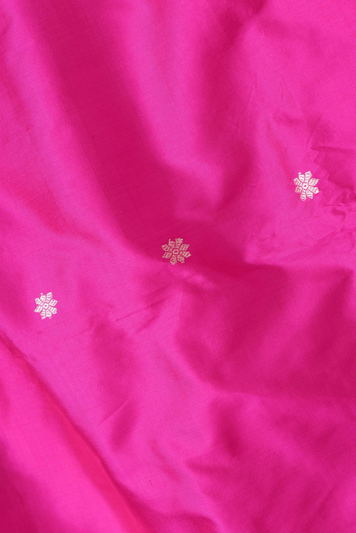 Rani Pink Banarasi Katan Silk Saree - Image 2