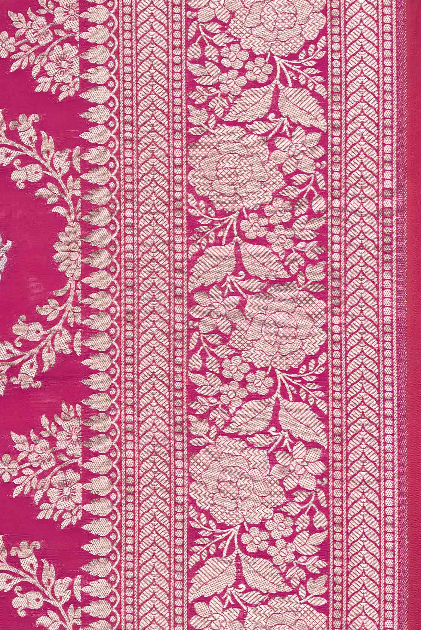 Magenta Blended Banarasi Silk Saree - Image 3