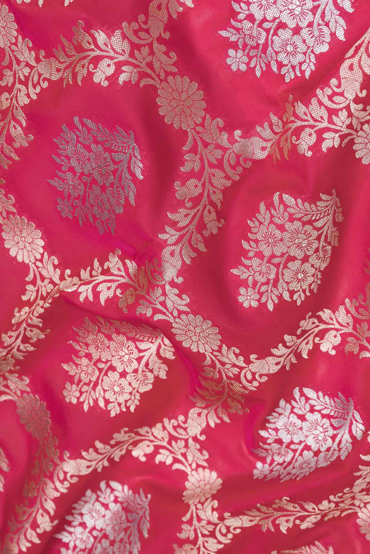 Dark Pink Blended Banarasi Silk Saree - Image 2