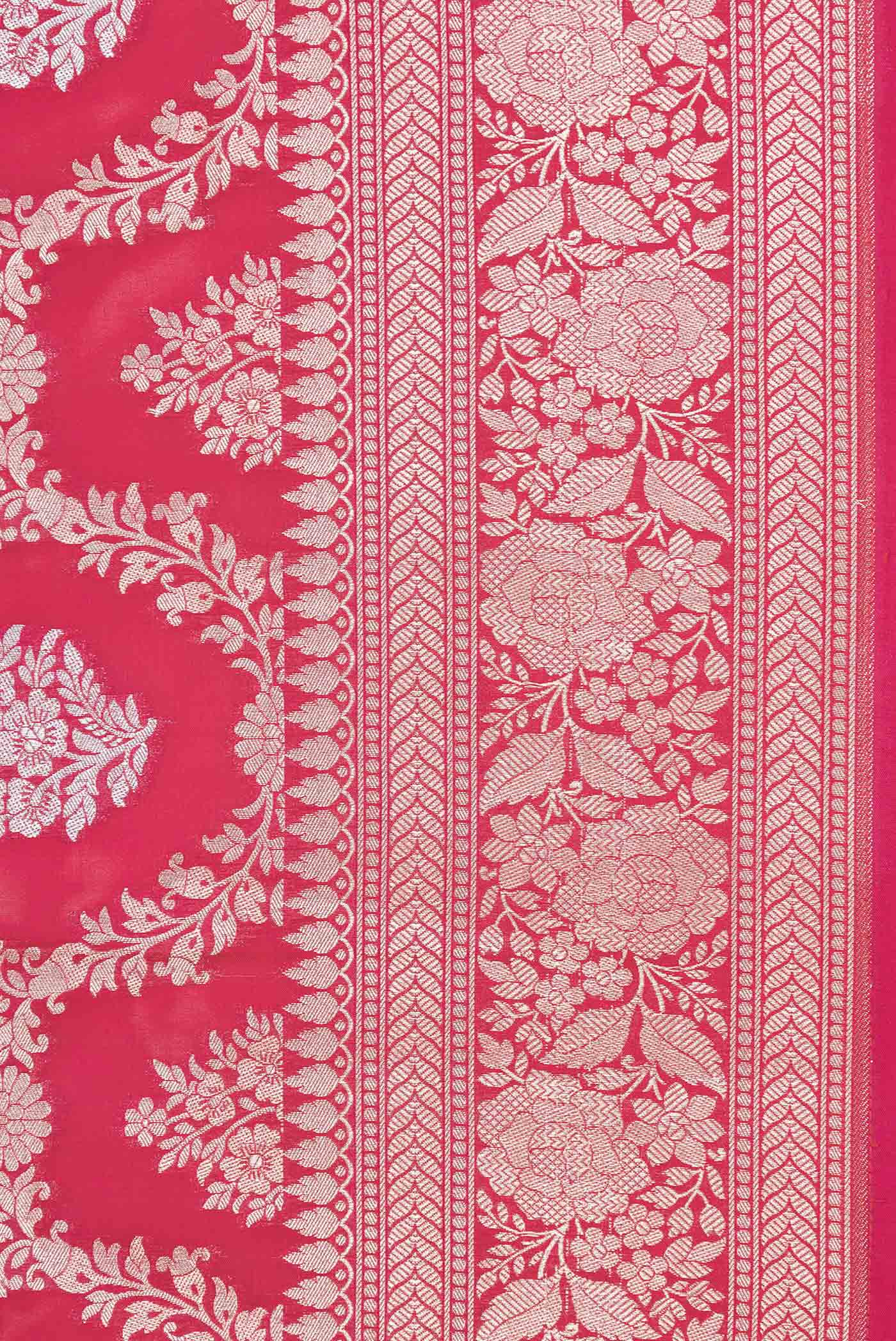 Dark Pink Blended Banarasi Silk Saree - Image 3