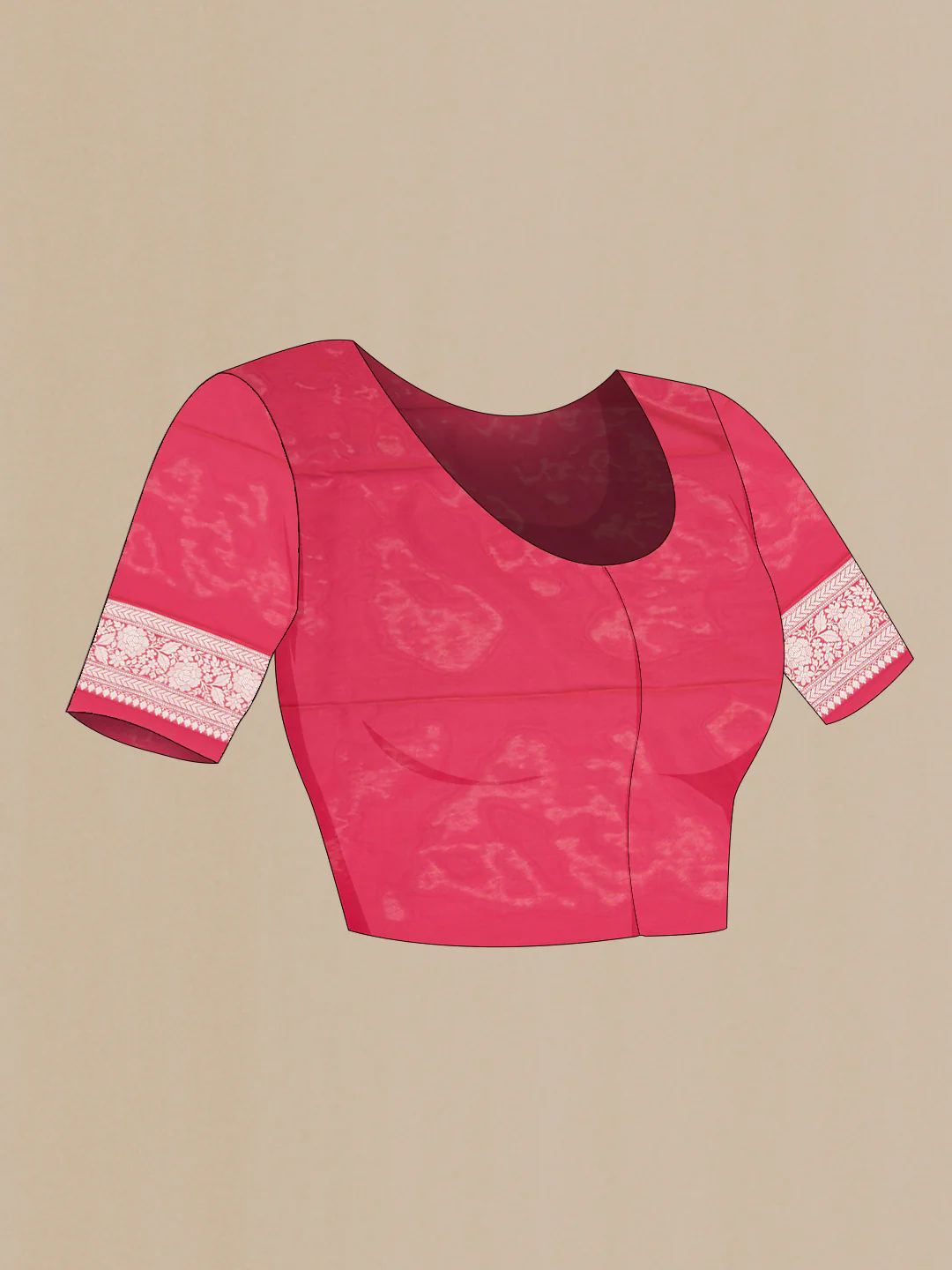 Dark Pink Blended Banarasi Silk Saree - Image 4