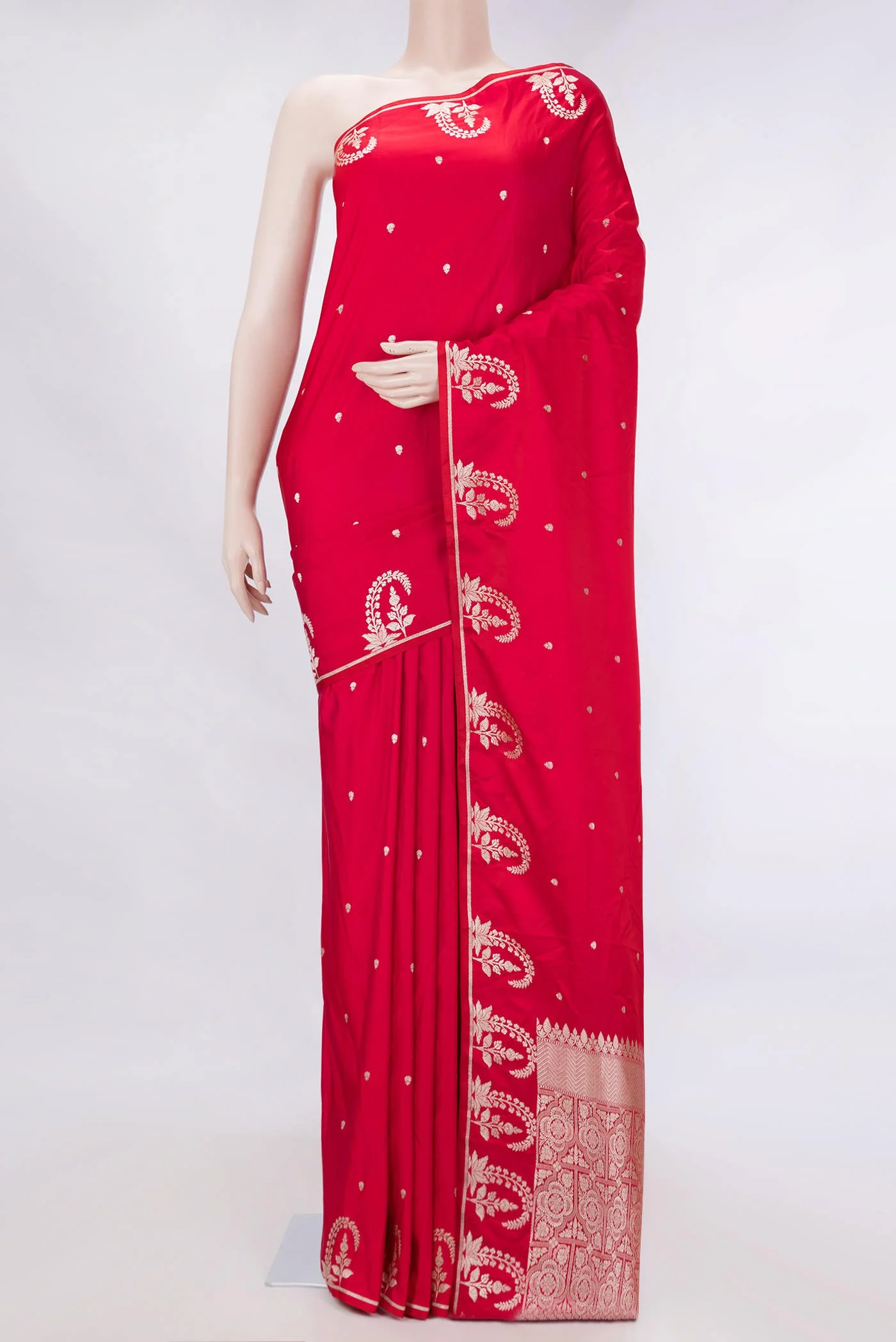 Dark Pink Dual Tone Blended Banarasi Silk Saree