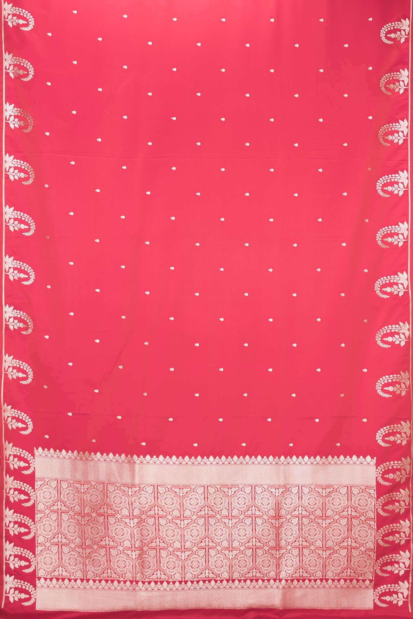 Dark Pink Dual Tone Blended Banarasi Silk Saree - Image 2