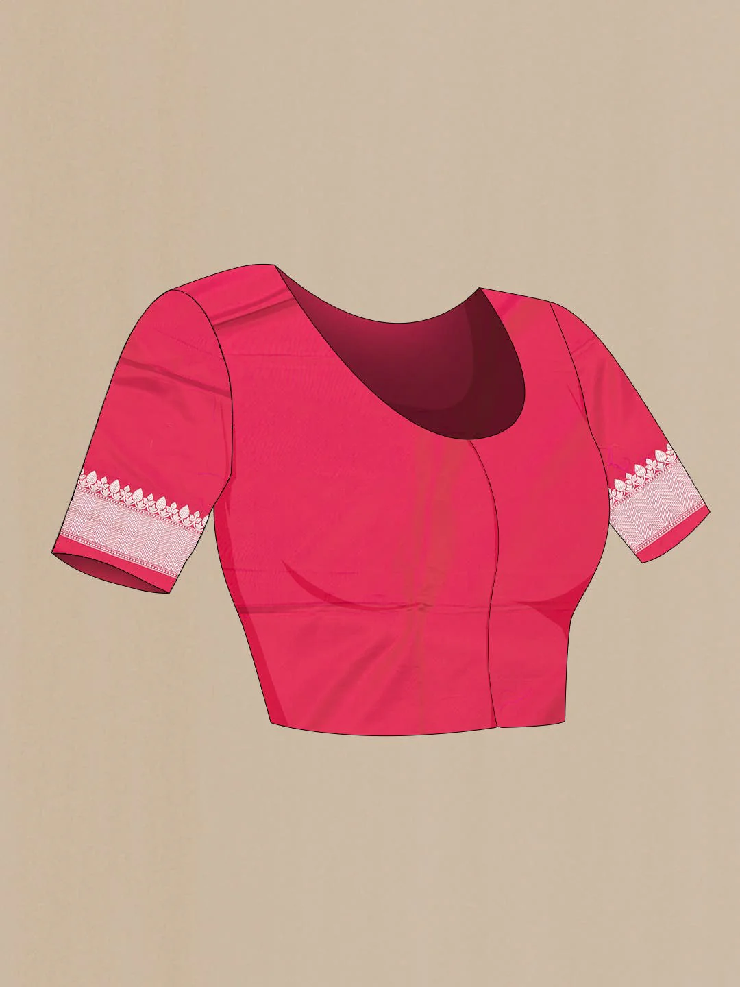 Dark Pink Dual Tone Blended Banarasi Silk Saree - Image 3