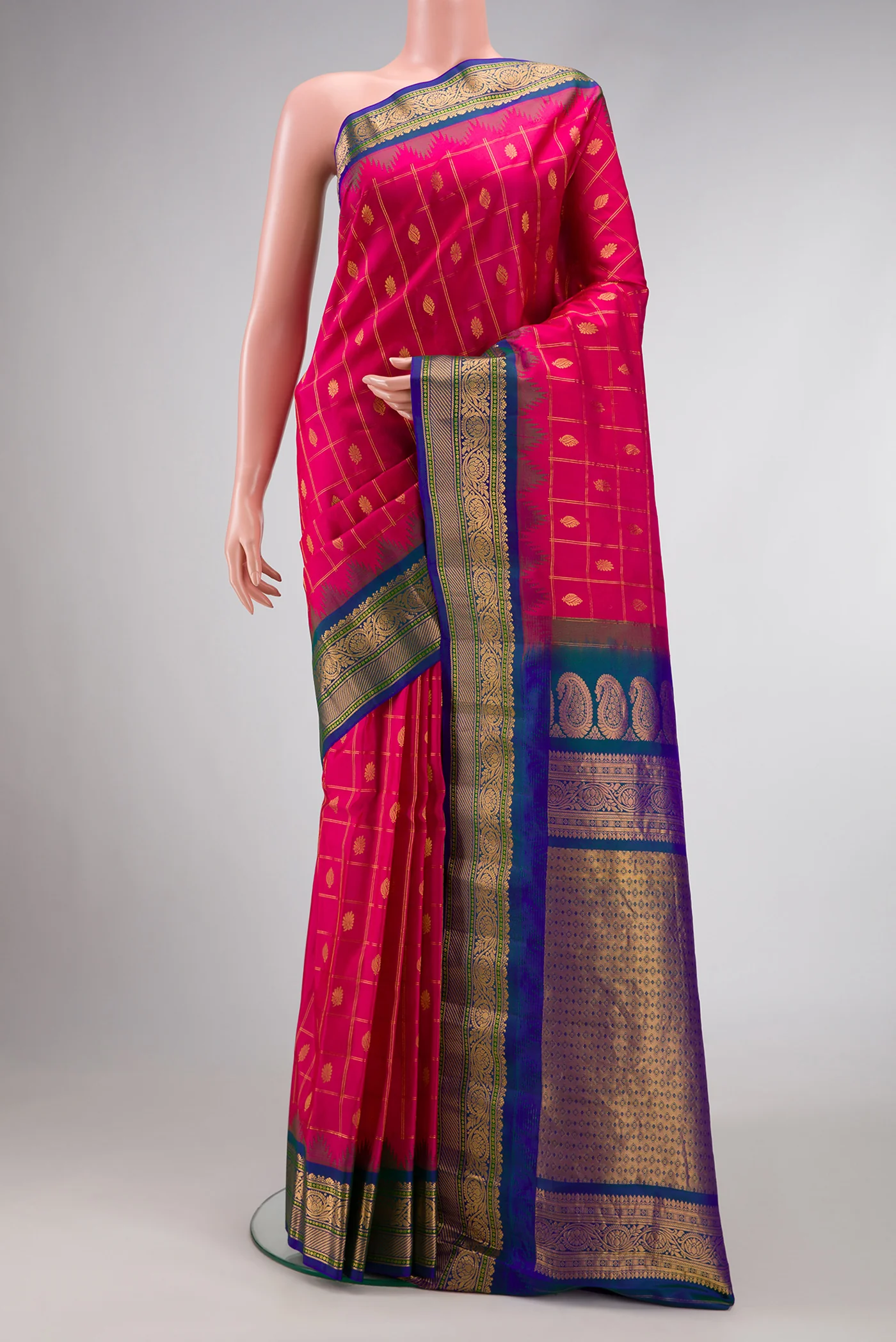 Pink Gadwal Silk Saree