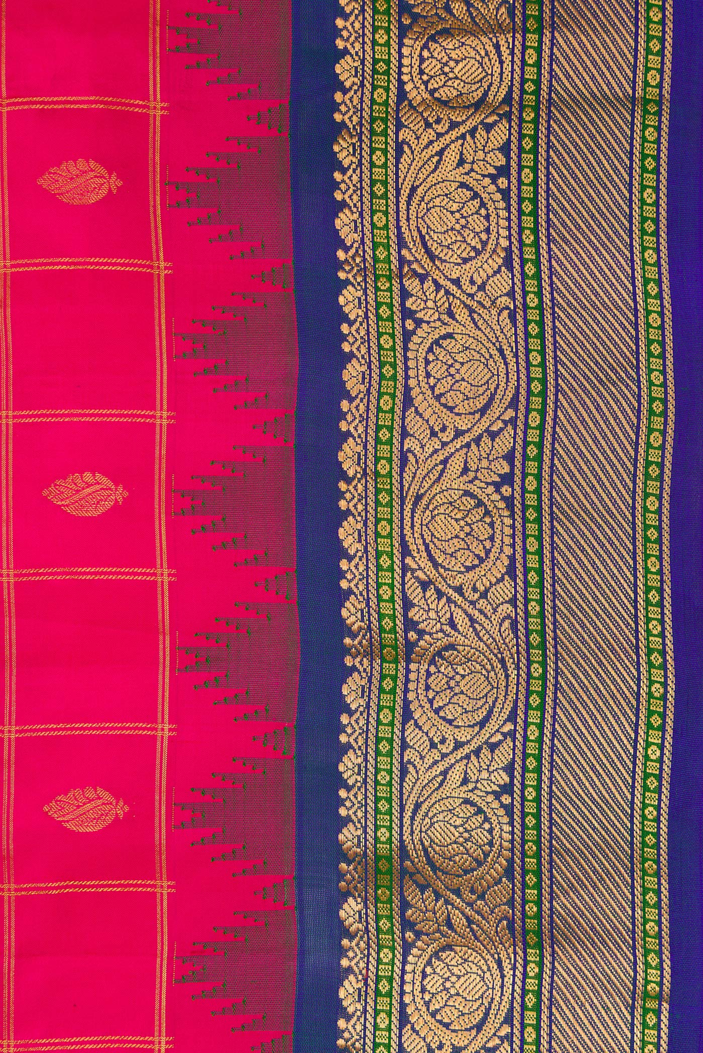 Pink Gadwal Silk Saree - Image 3