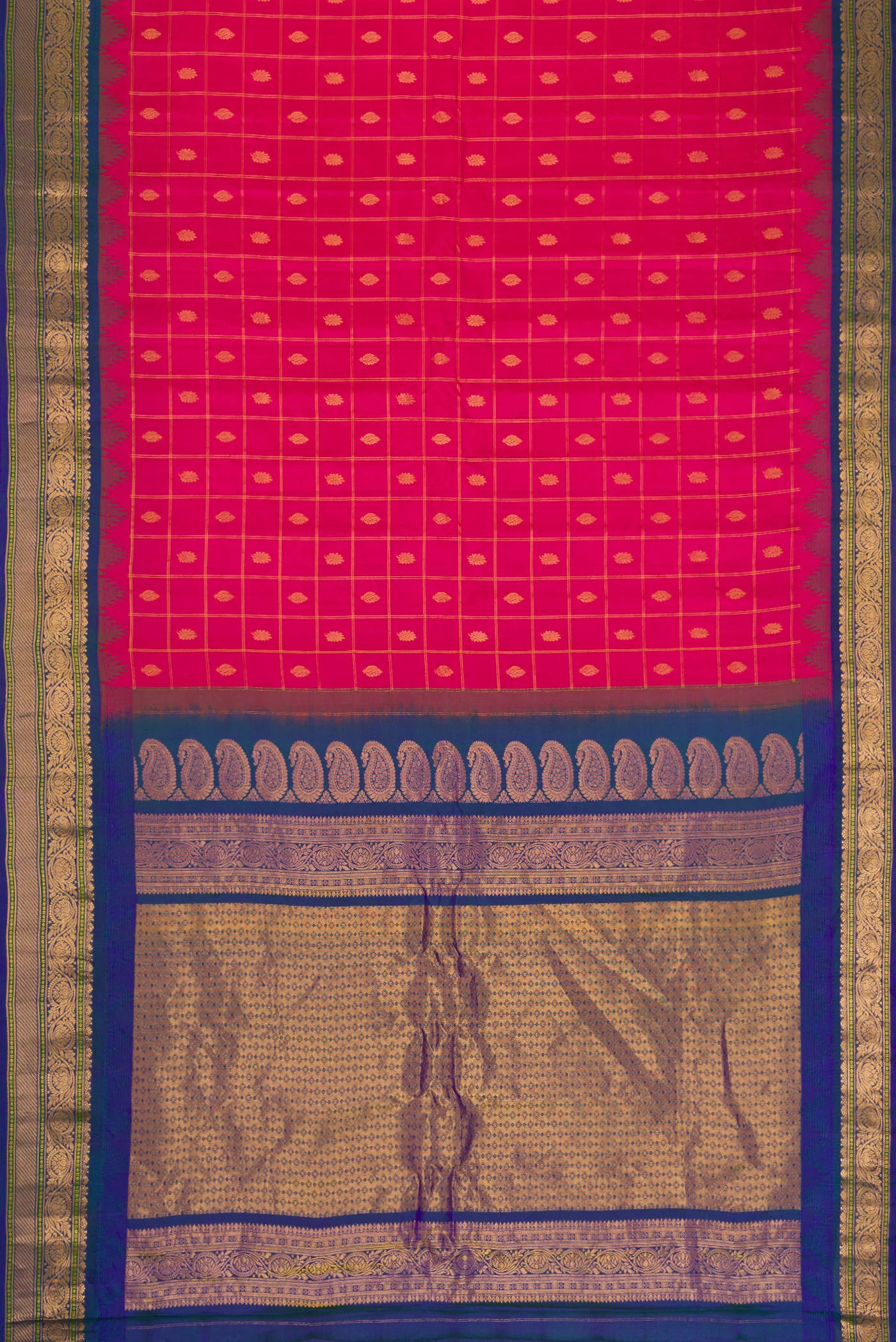 Pink Gadwal Silk Saree - Image 6