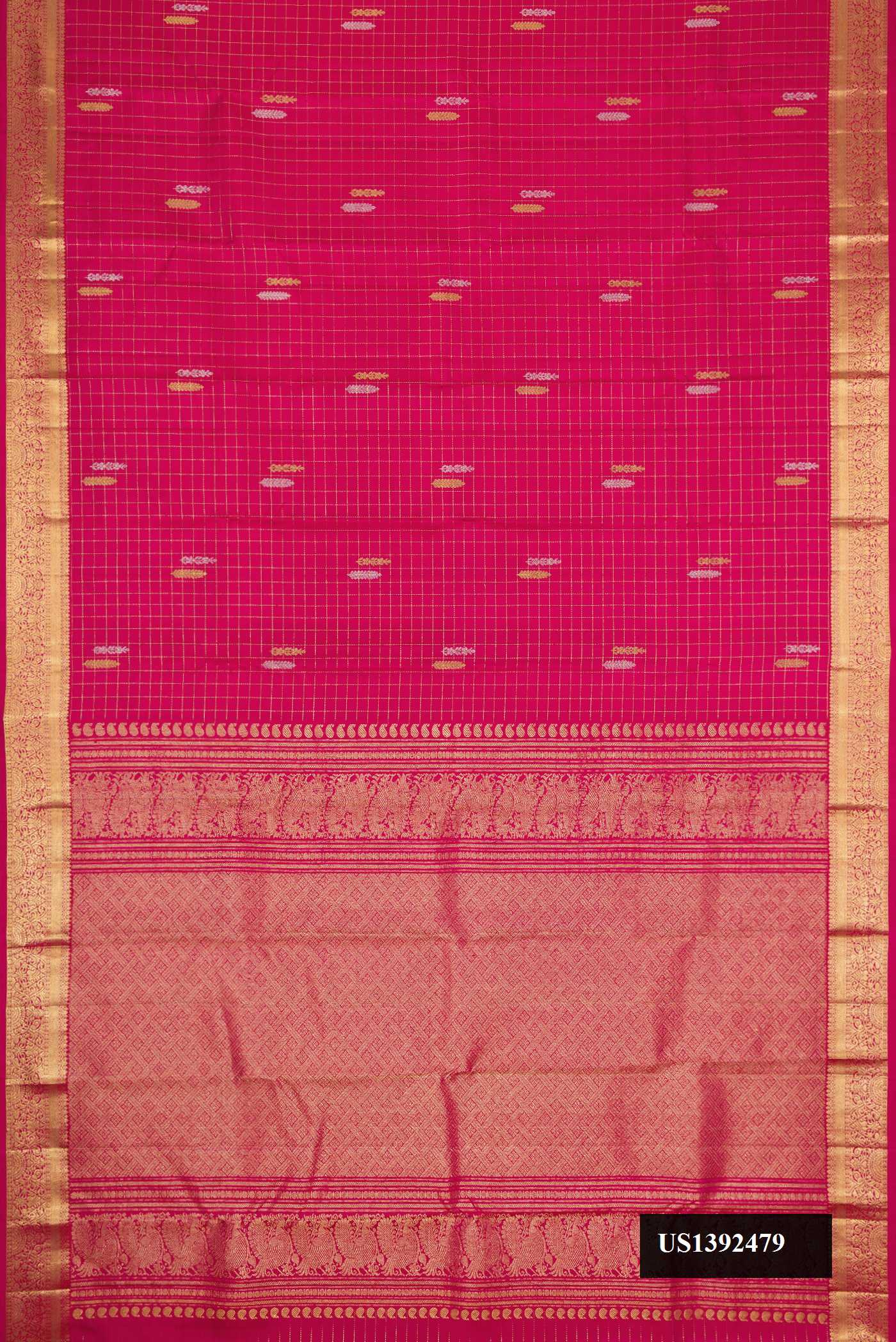 Dark Pink Dual Tone Kanchipuram Silk Saree