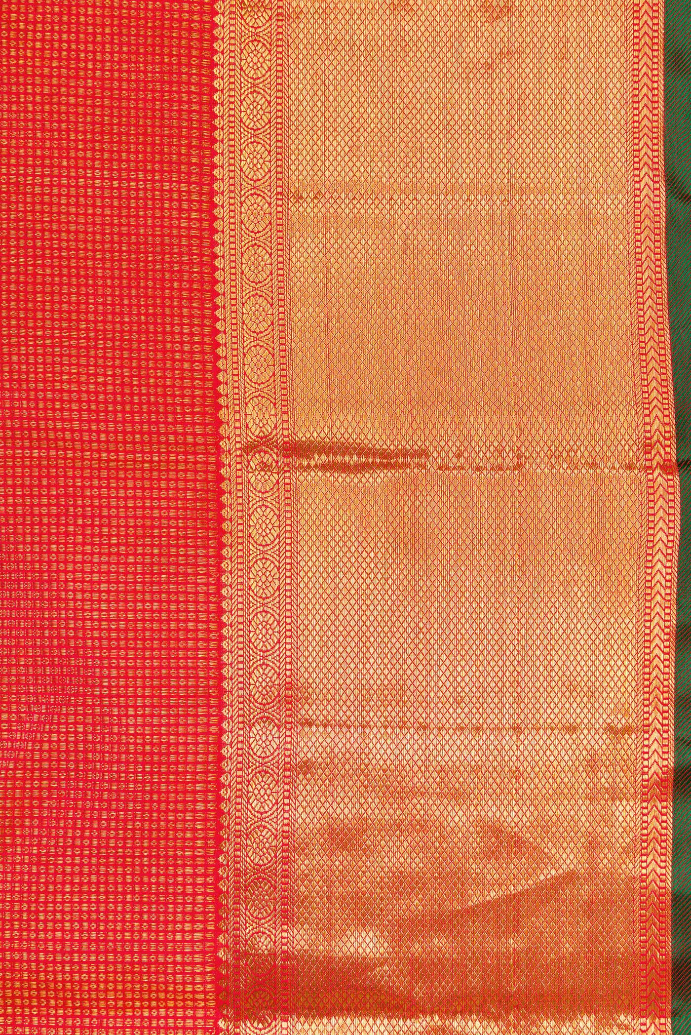 Orange Kanchipuram Silk Saree - Image 3